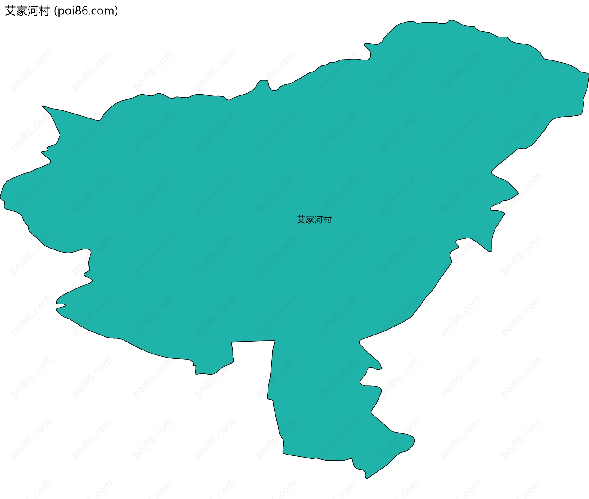 艾家河村边界地图