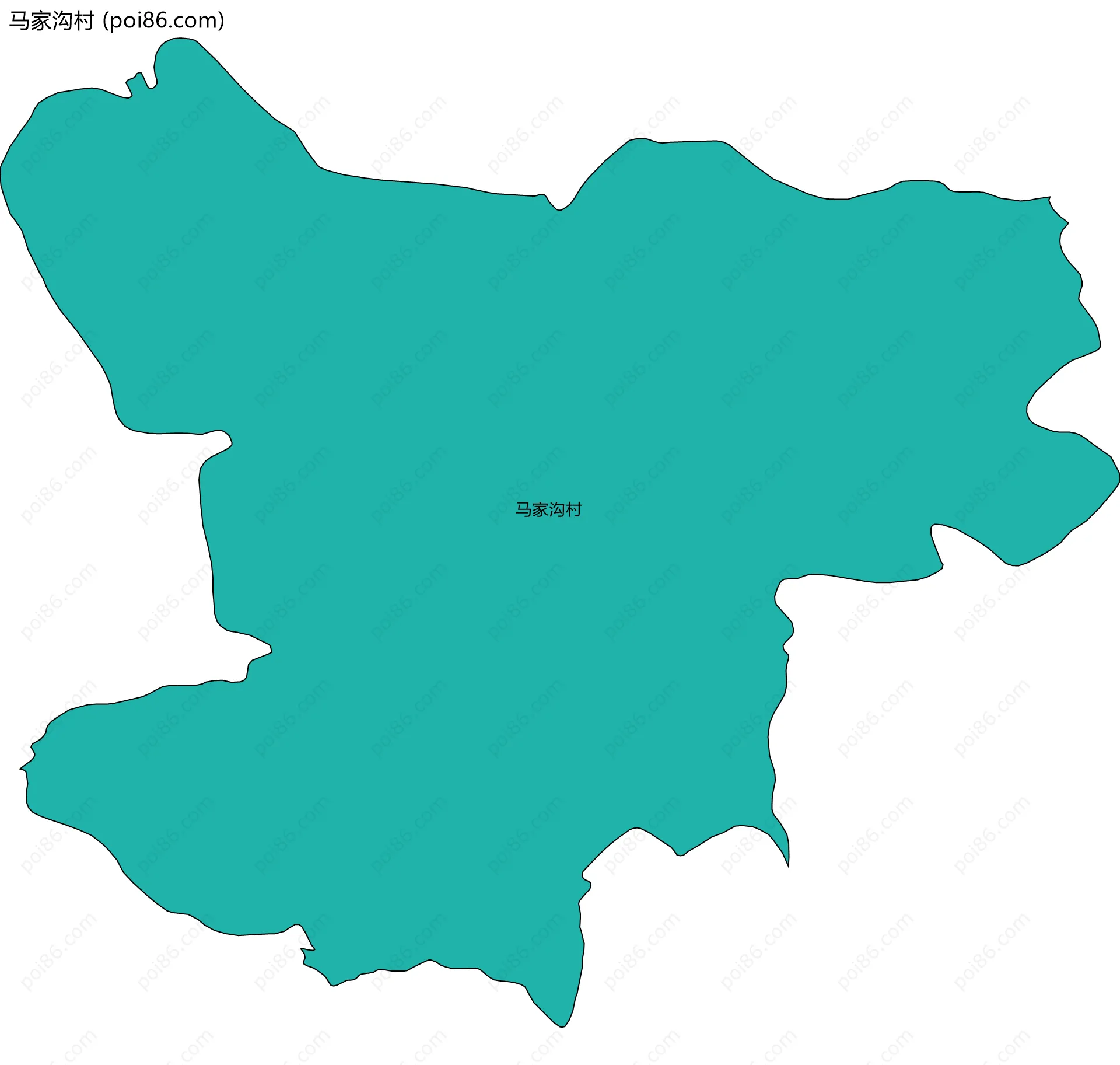 马家沟村边界地图