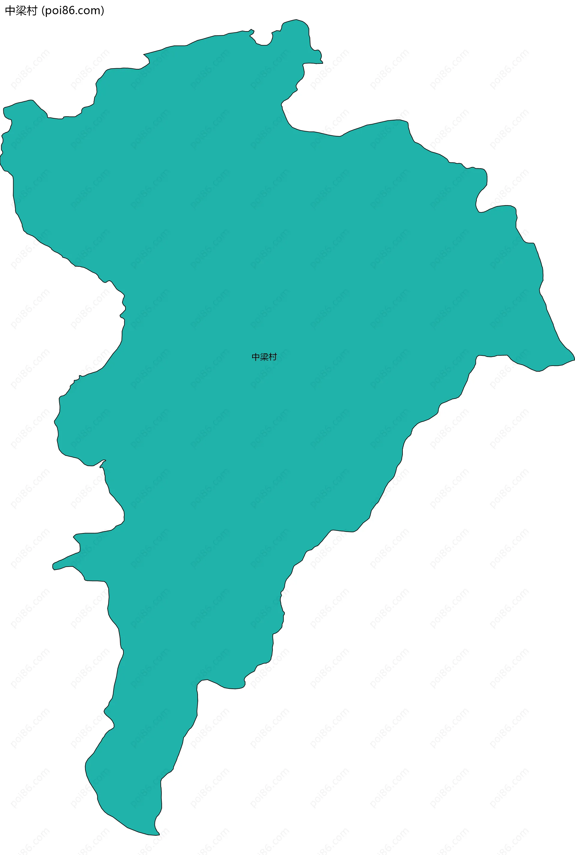 中梁村边界地图