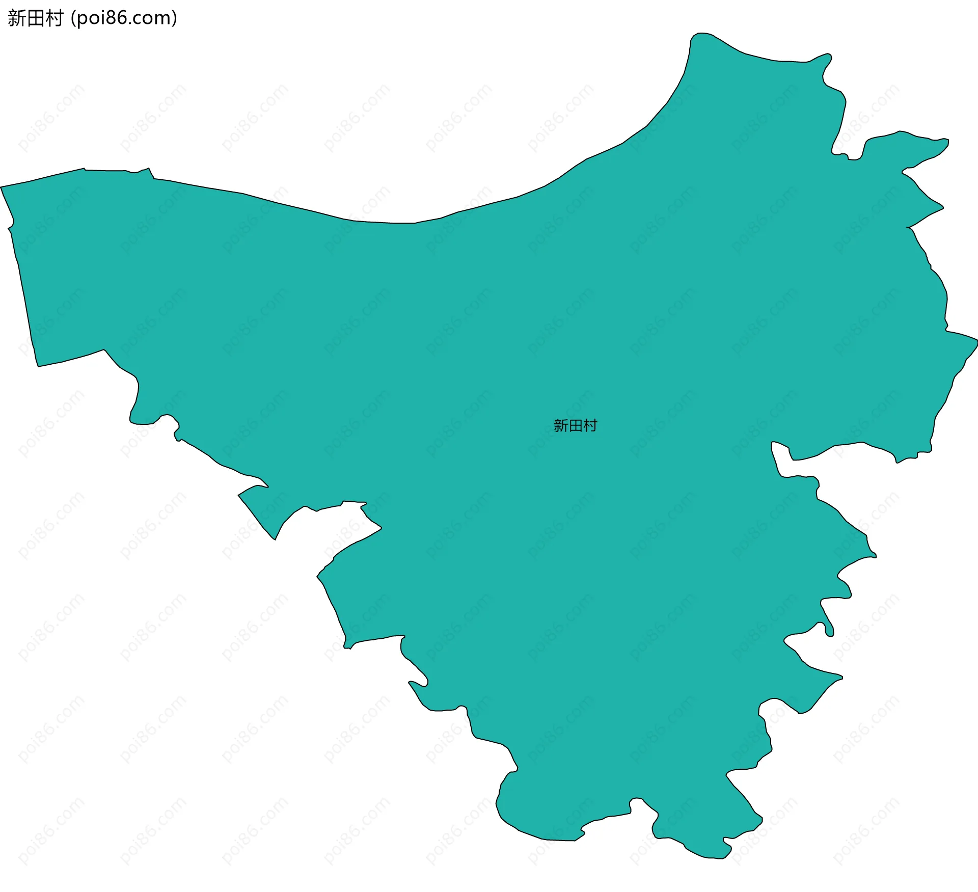 新田村边界地图