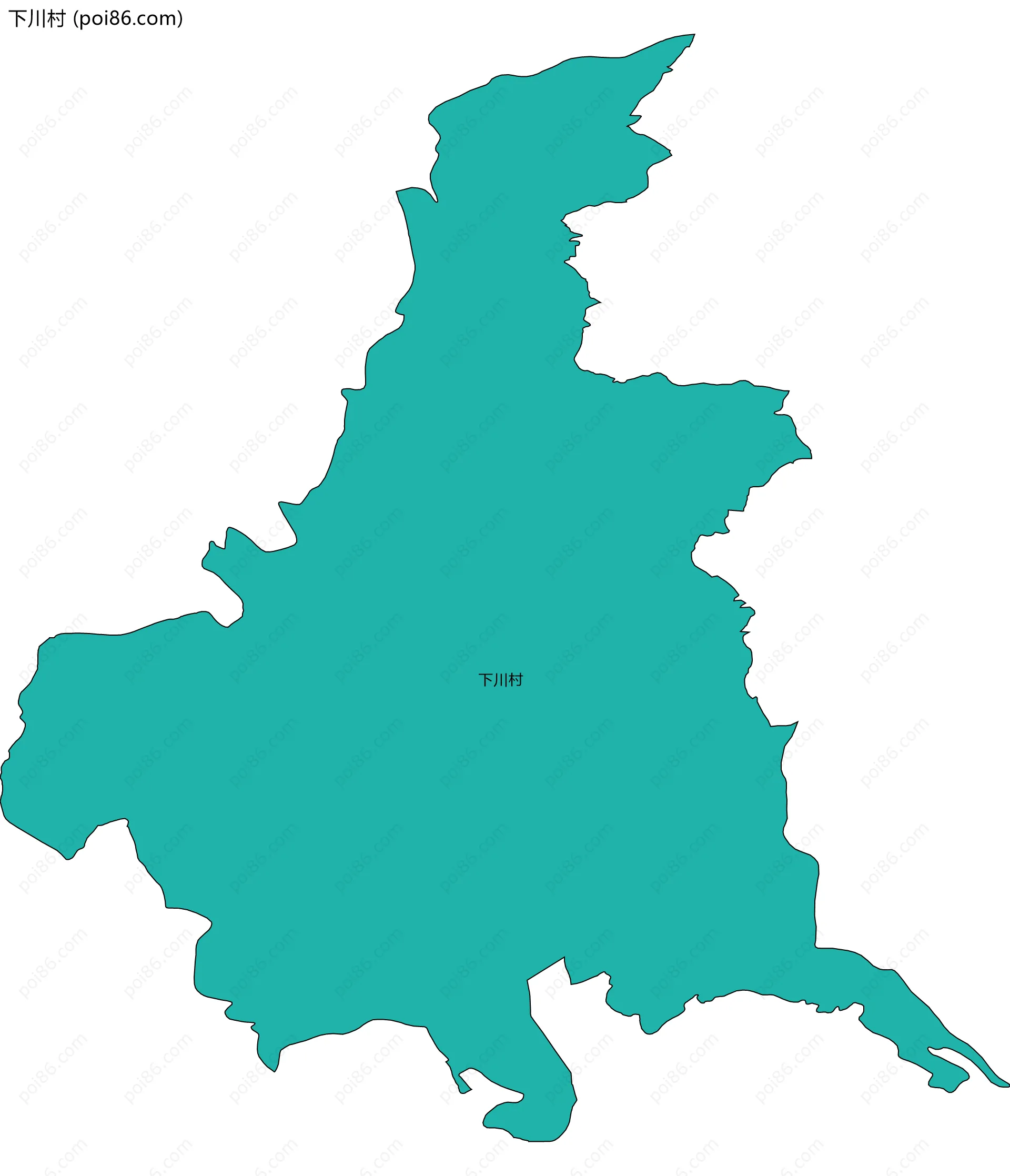 下川村边界地图