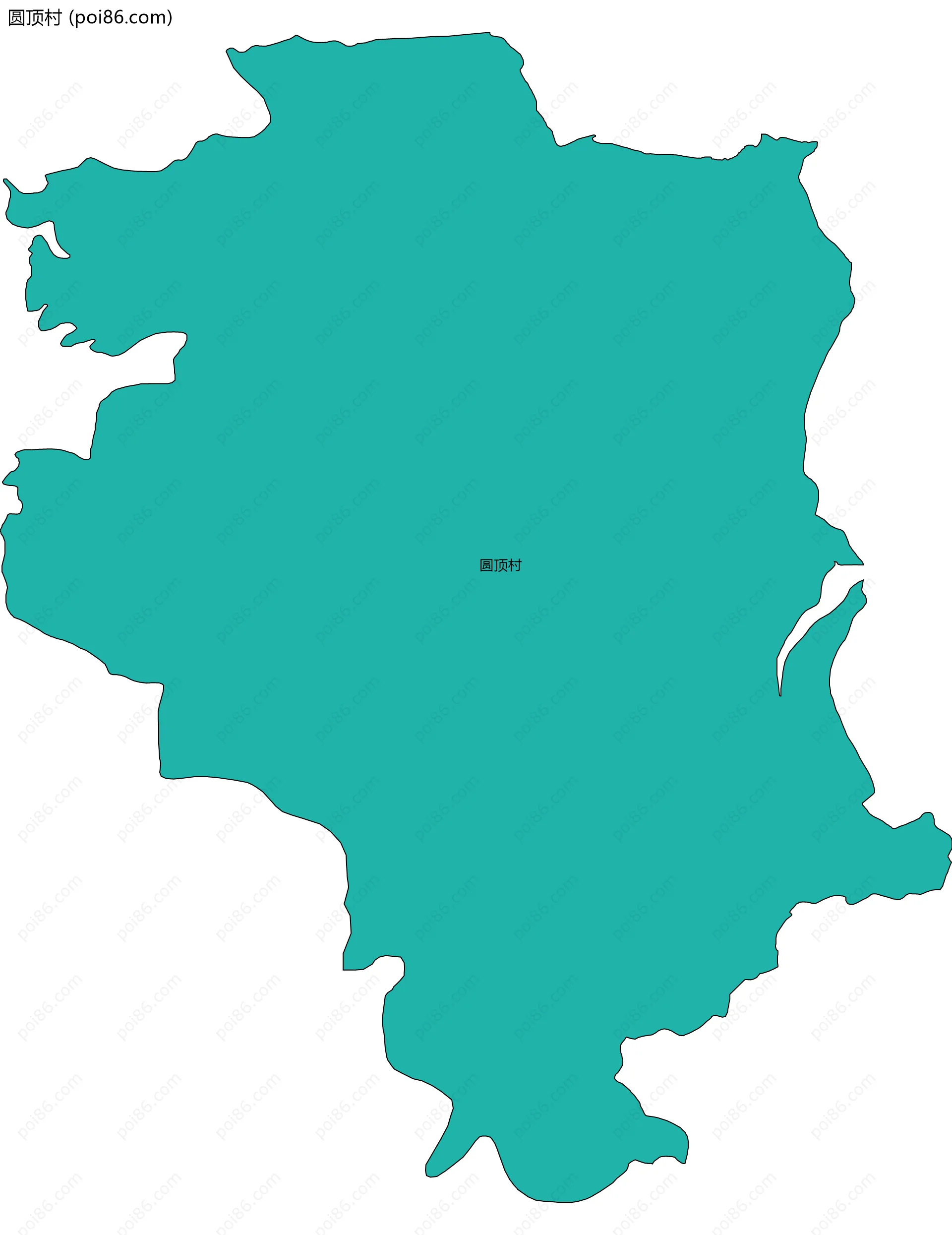 圆顶村边界地图