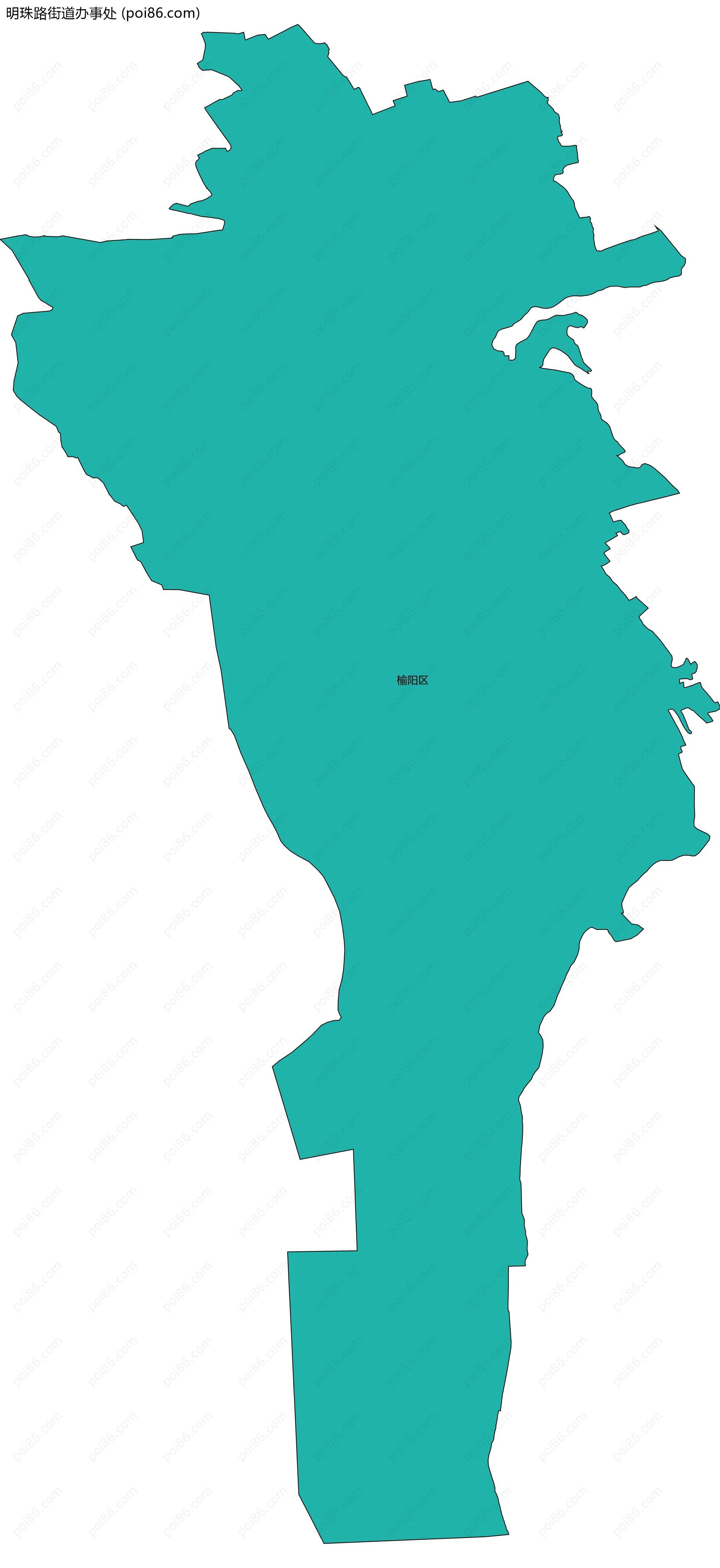 明珠路街道办事处边界地图(五级行政区划)