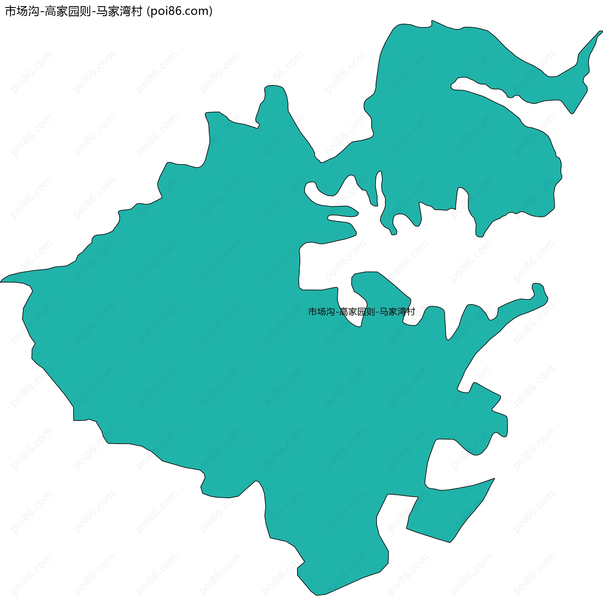 市场沟-高家园则-马家湾村边界地图