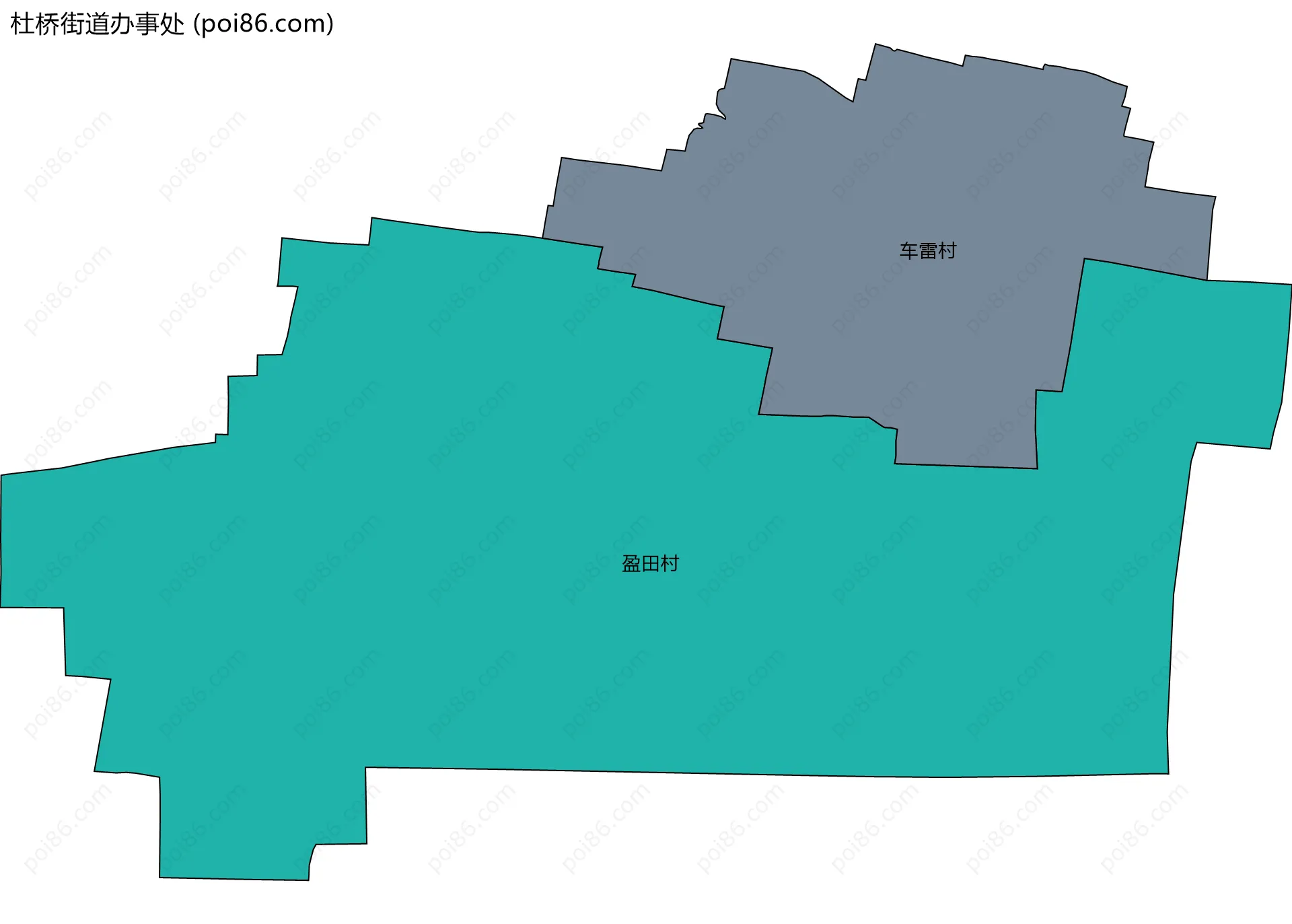 杜桥街道办事处边界地图(五级行政区划)