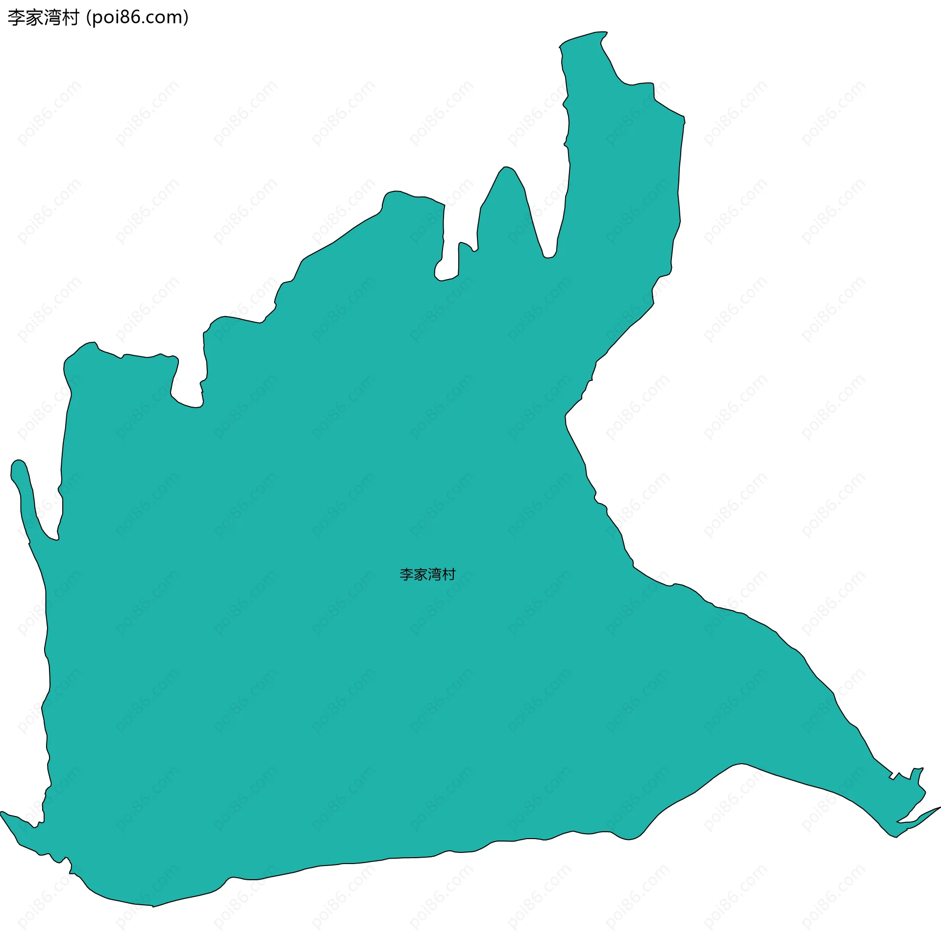 李家湾村边界地图