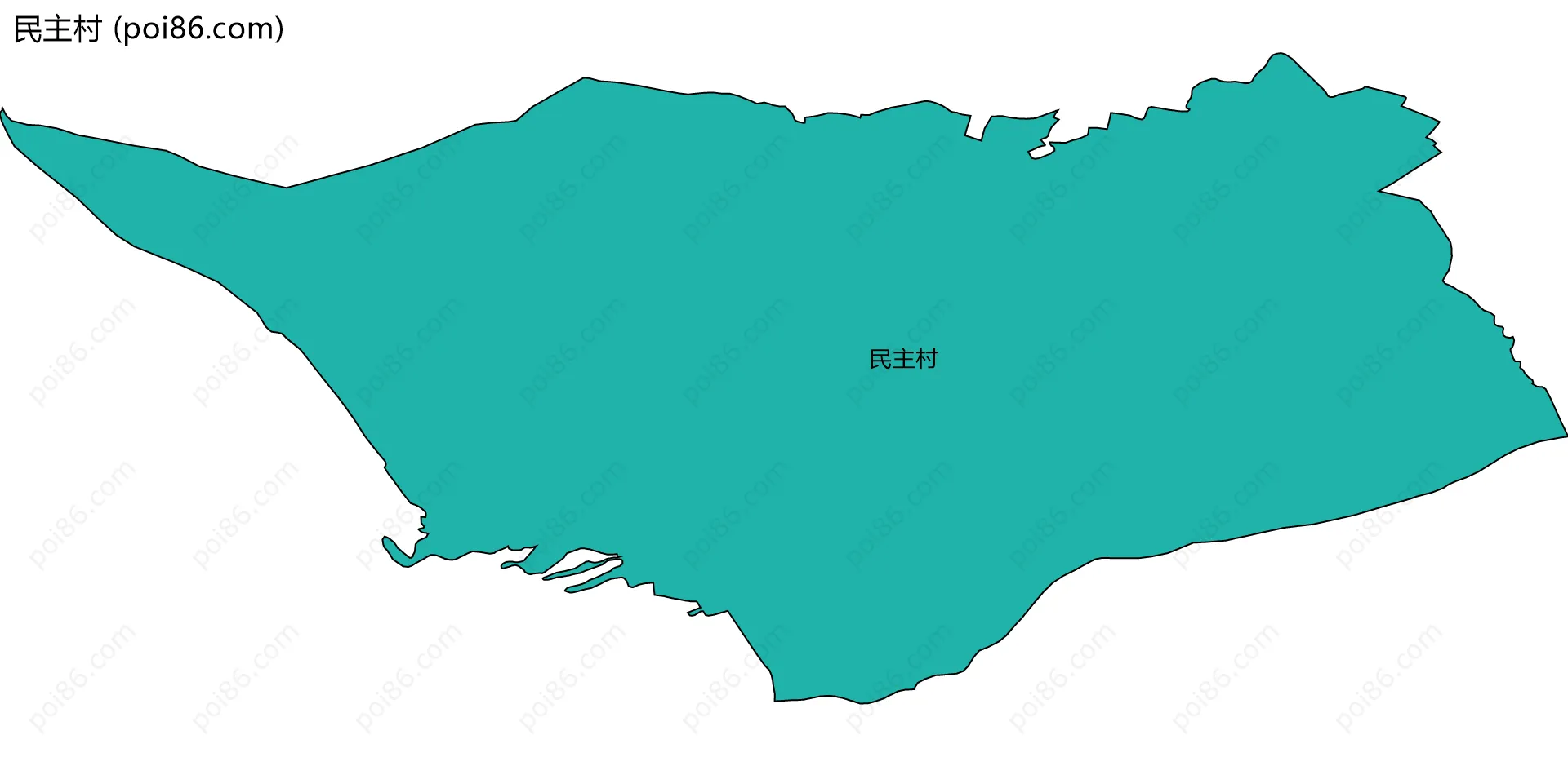 民主村边界地图