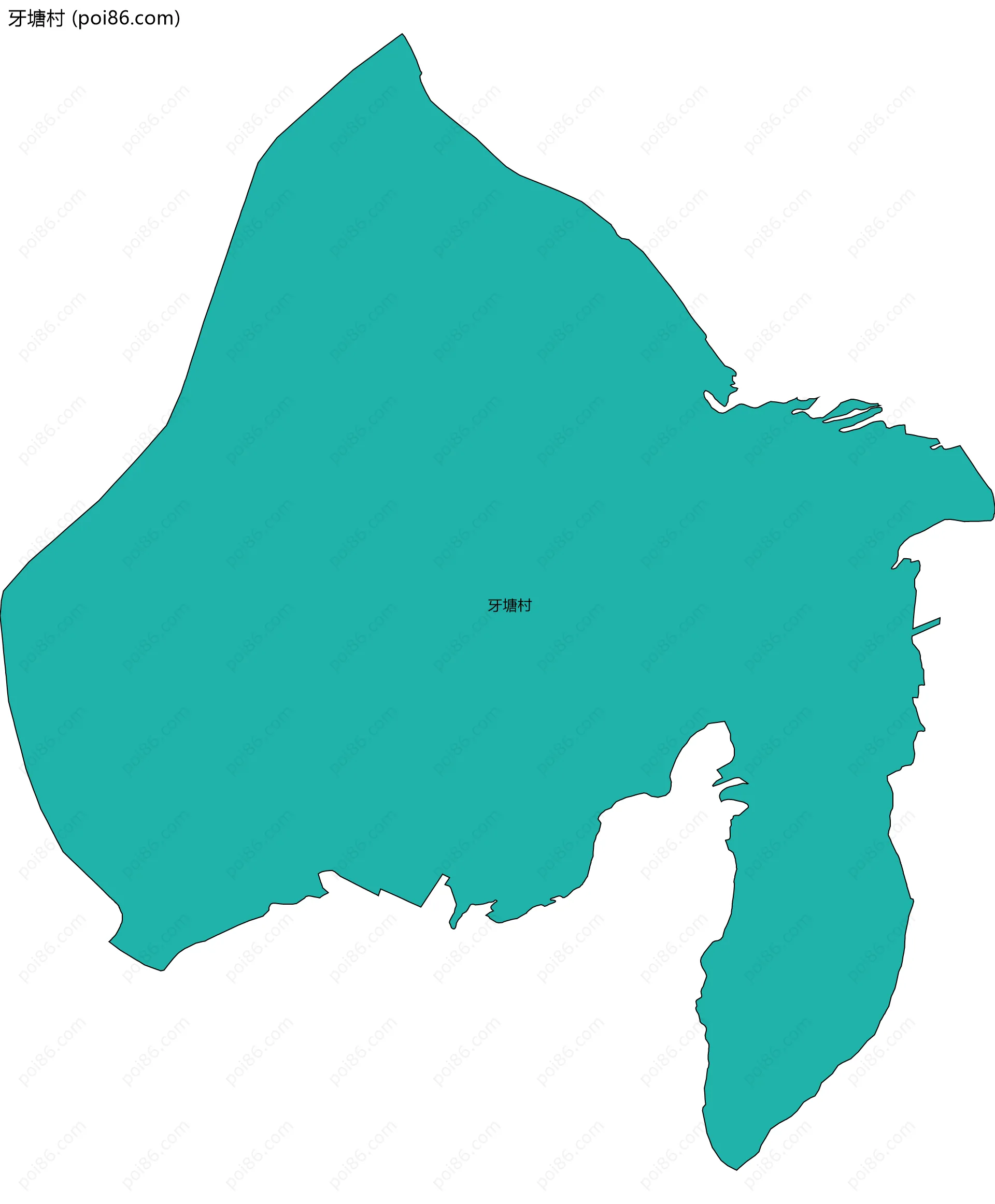 牙塘村边界地图