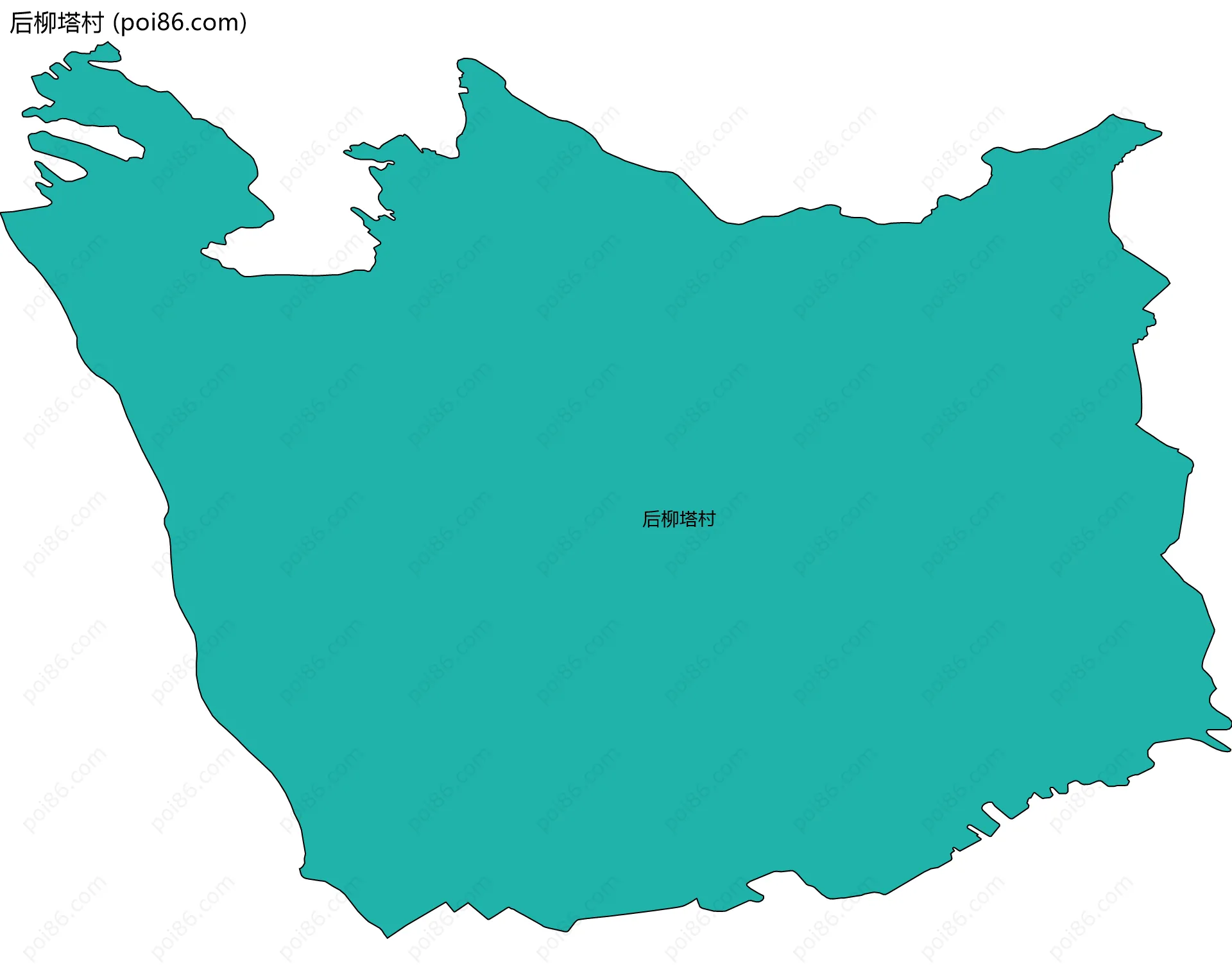 后柳塔村边界地图