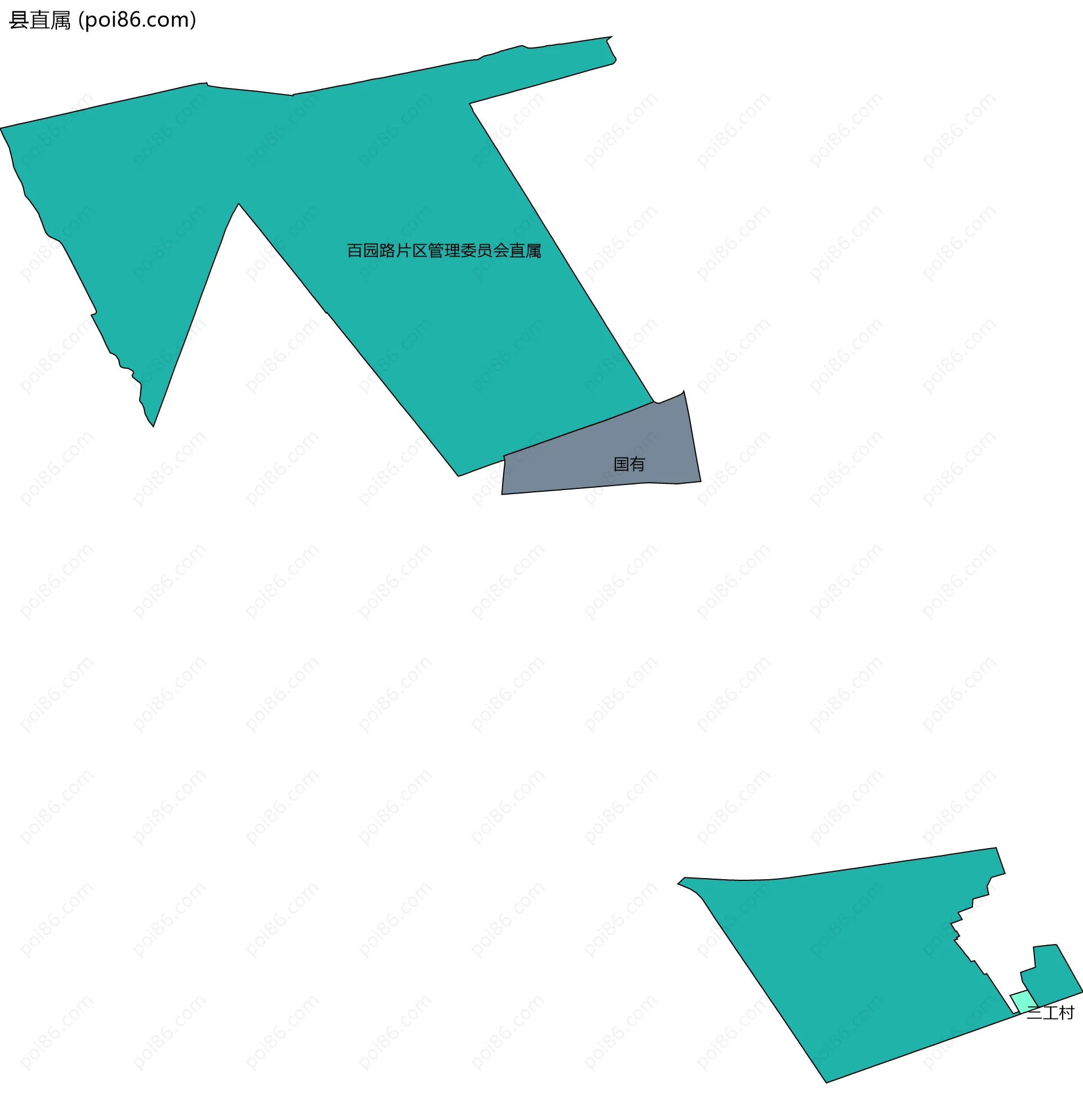 县直属边界地图(五级行政区划)