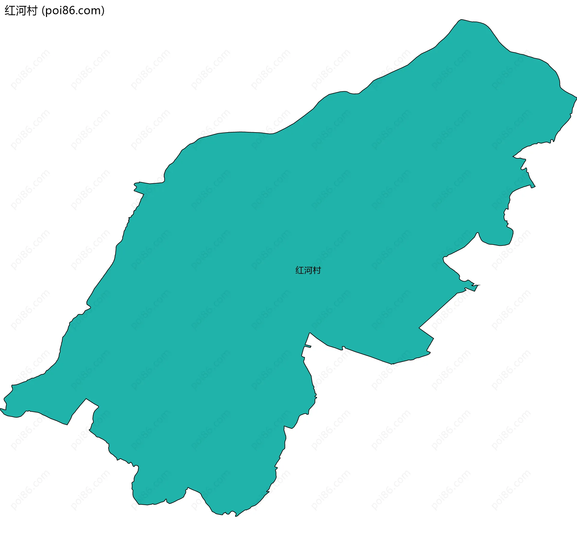 红河村边界地图