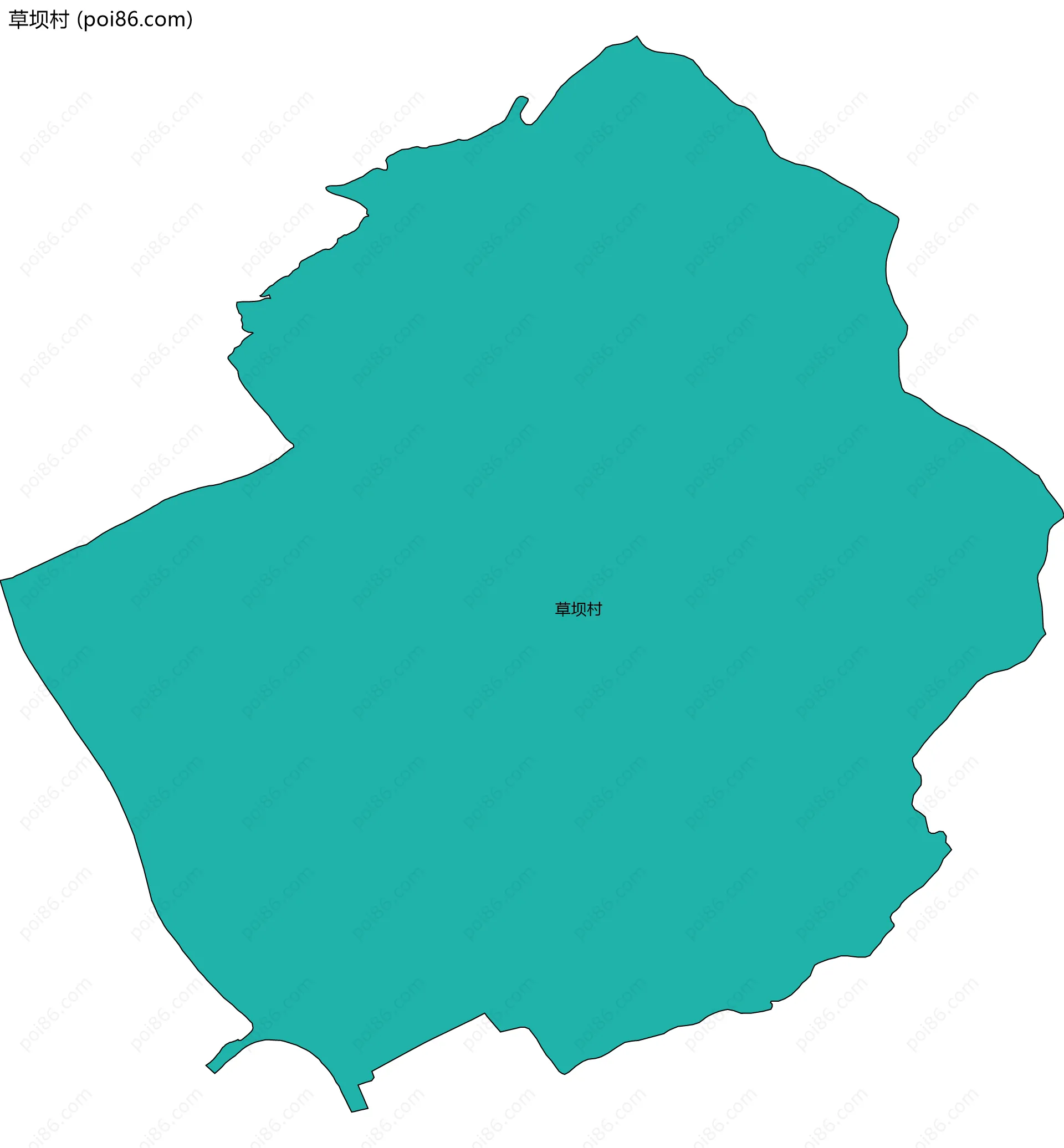 草坝村边界地图