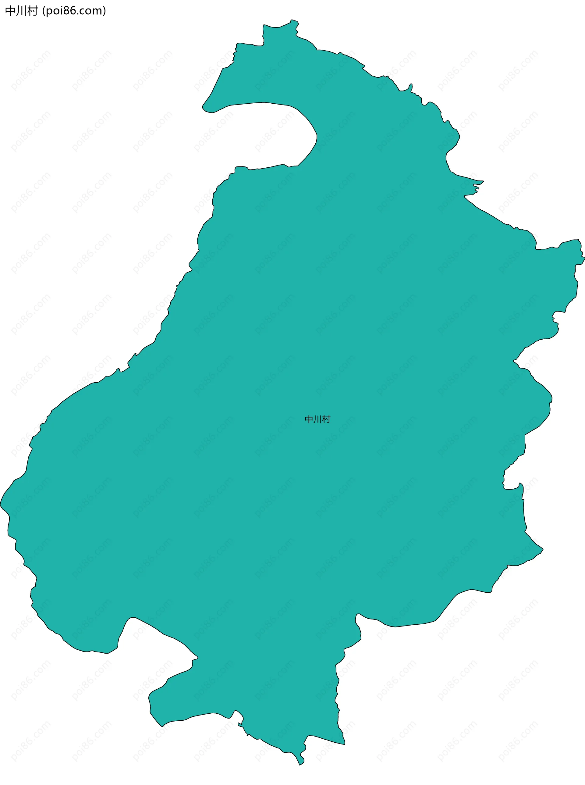 中川村边界地图