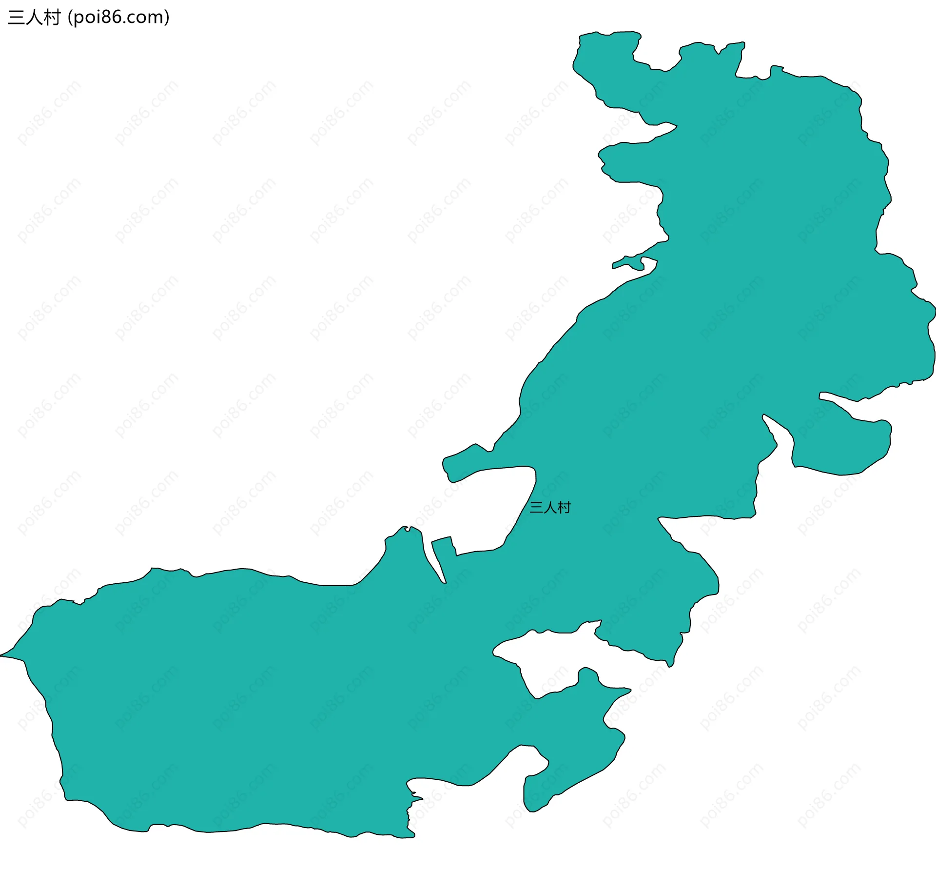 三人村边界地图