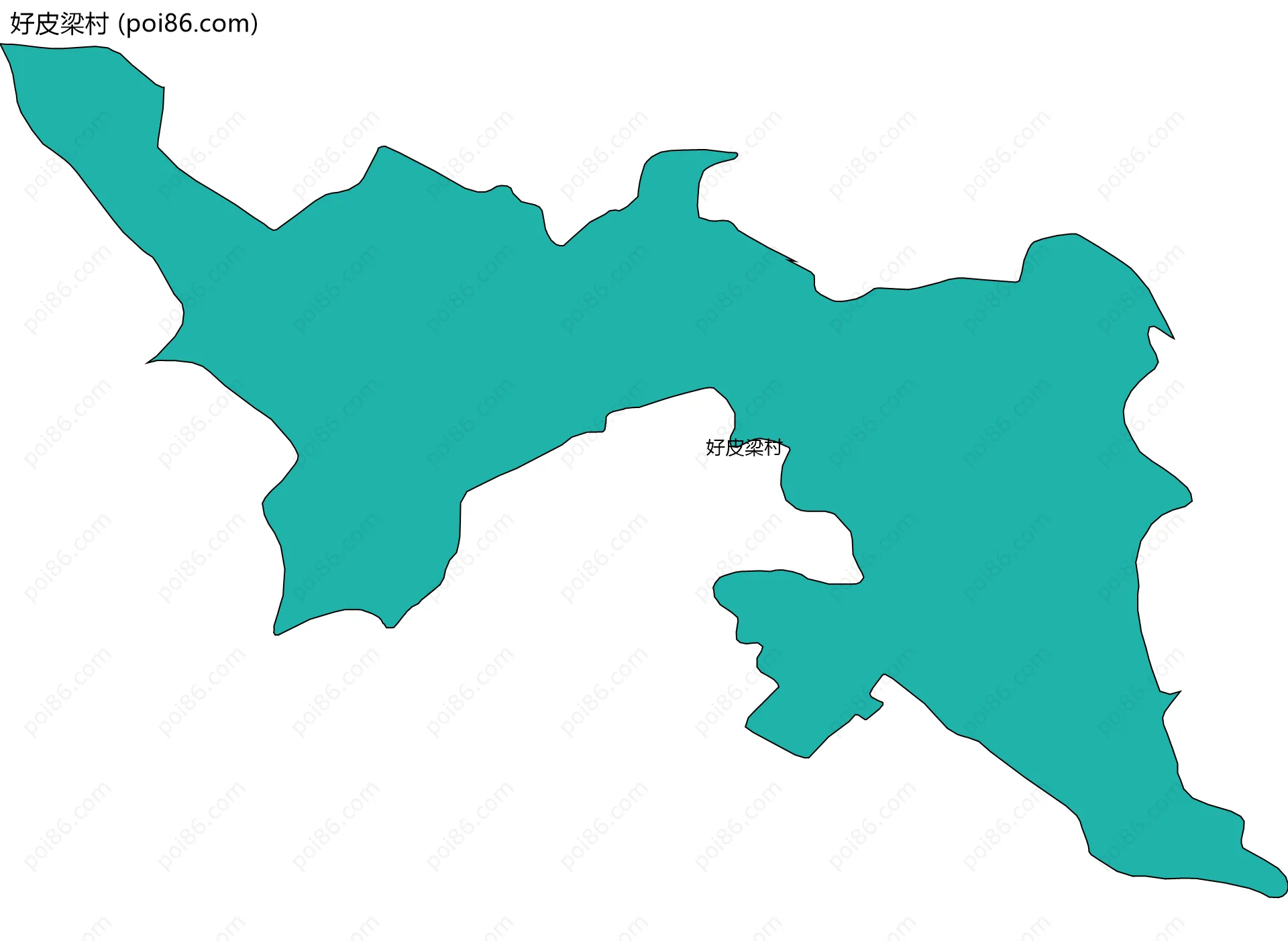 好皮梁村边界地图