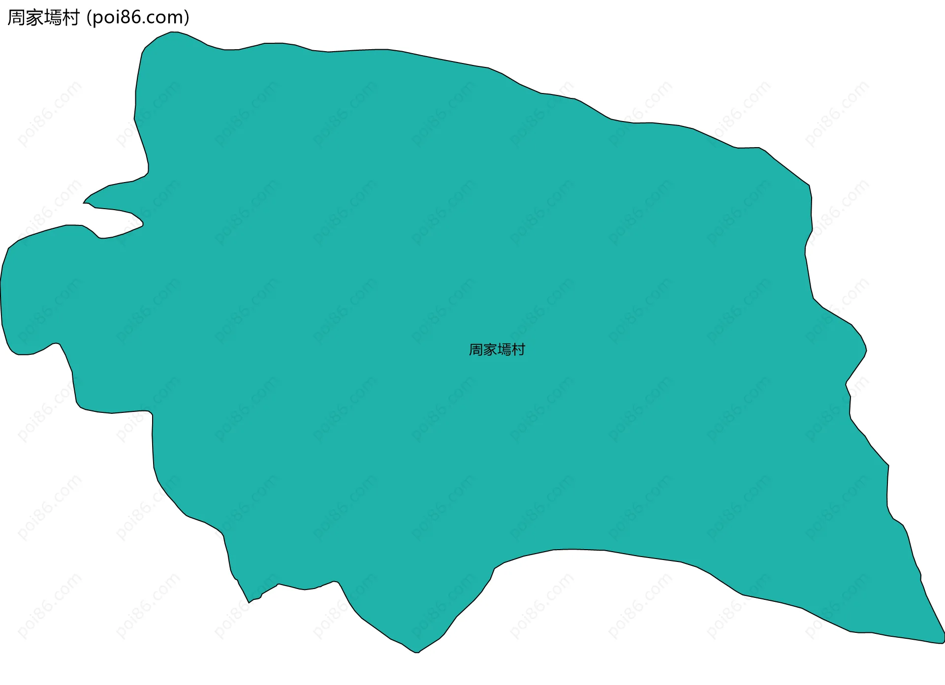 周家墕村边界地图