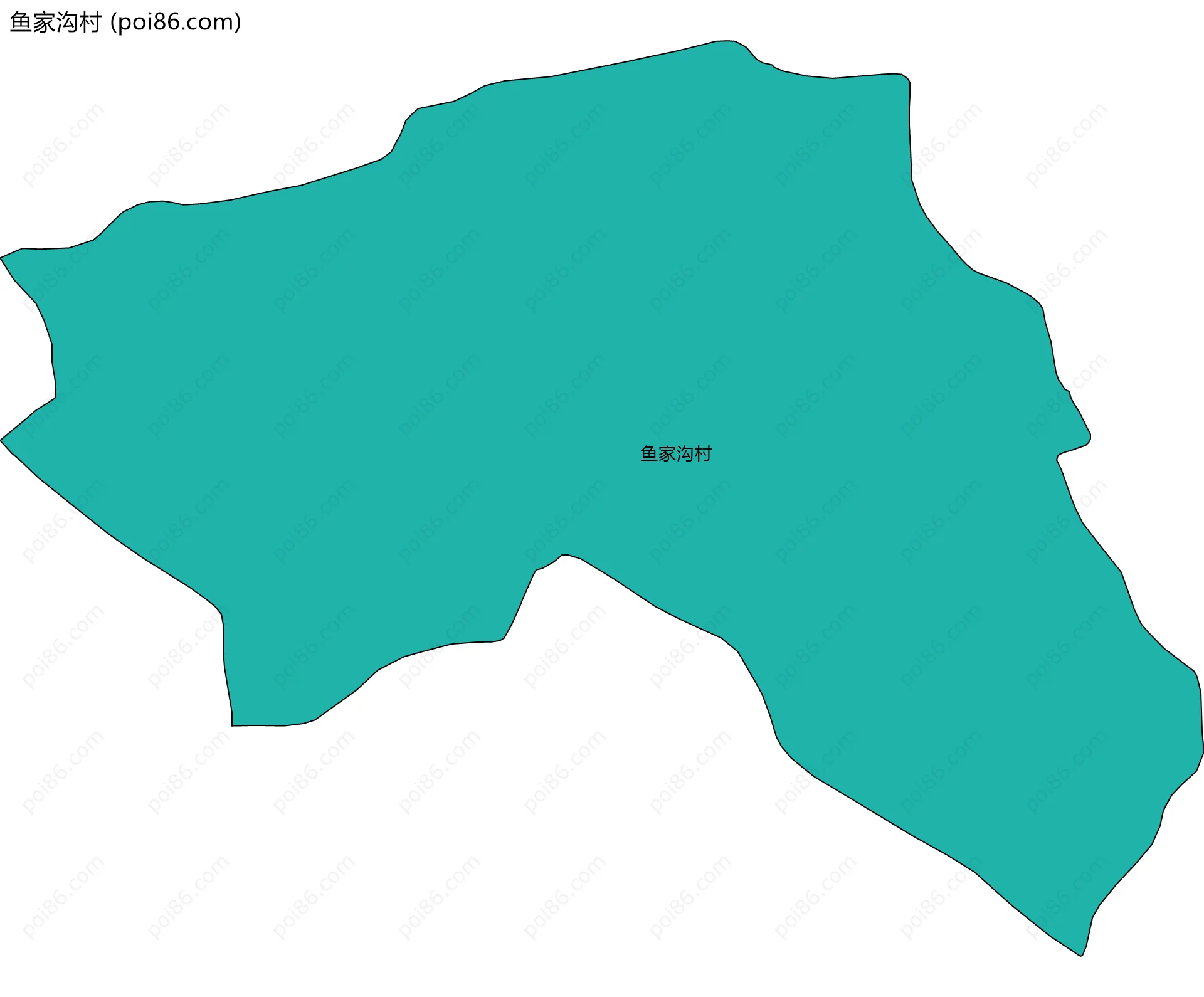 鱼家沟村边界地图