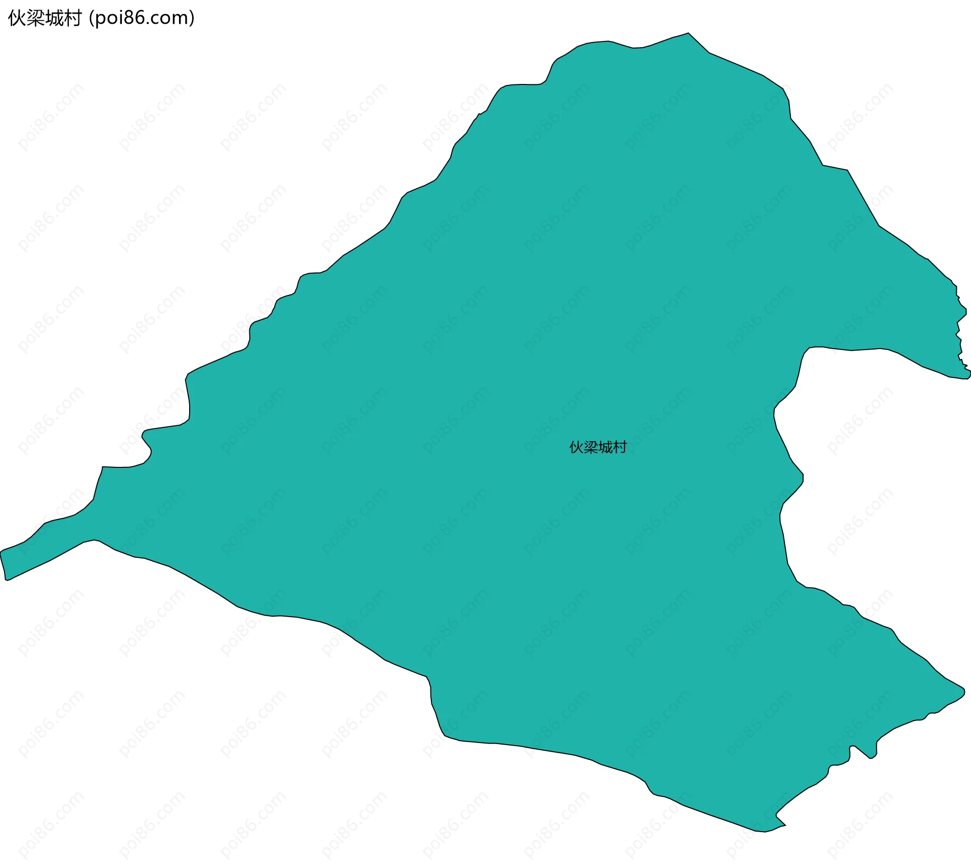 伙梁城村边界地图