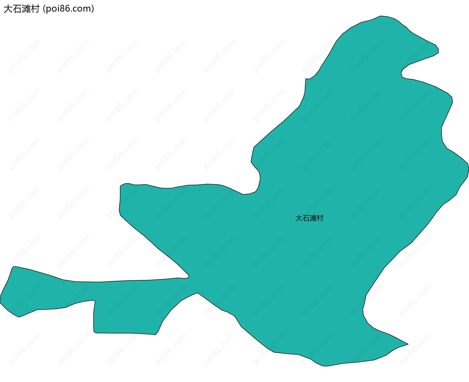 大石滩村边界地图