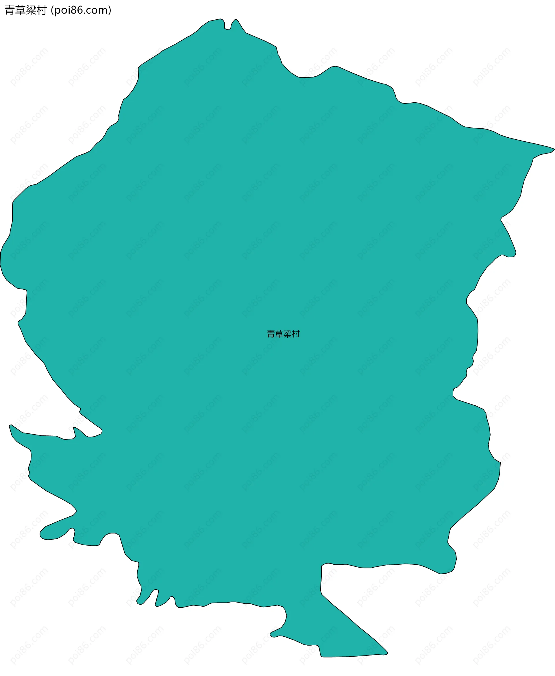 青草梁村边界地图