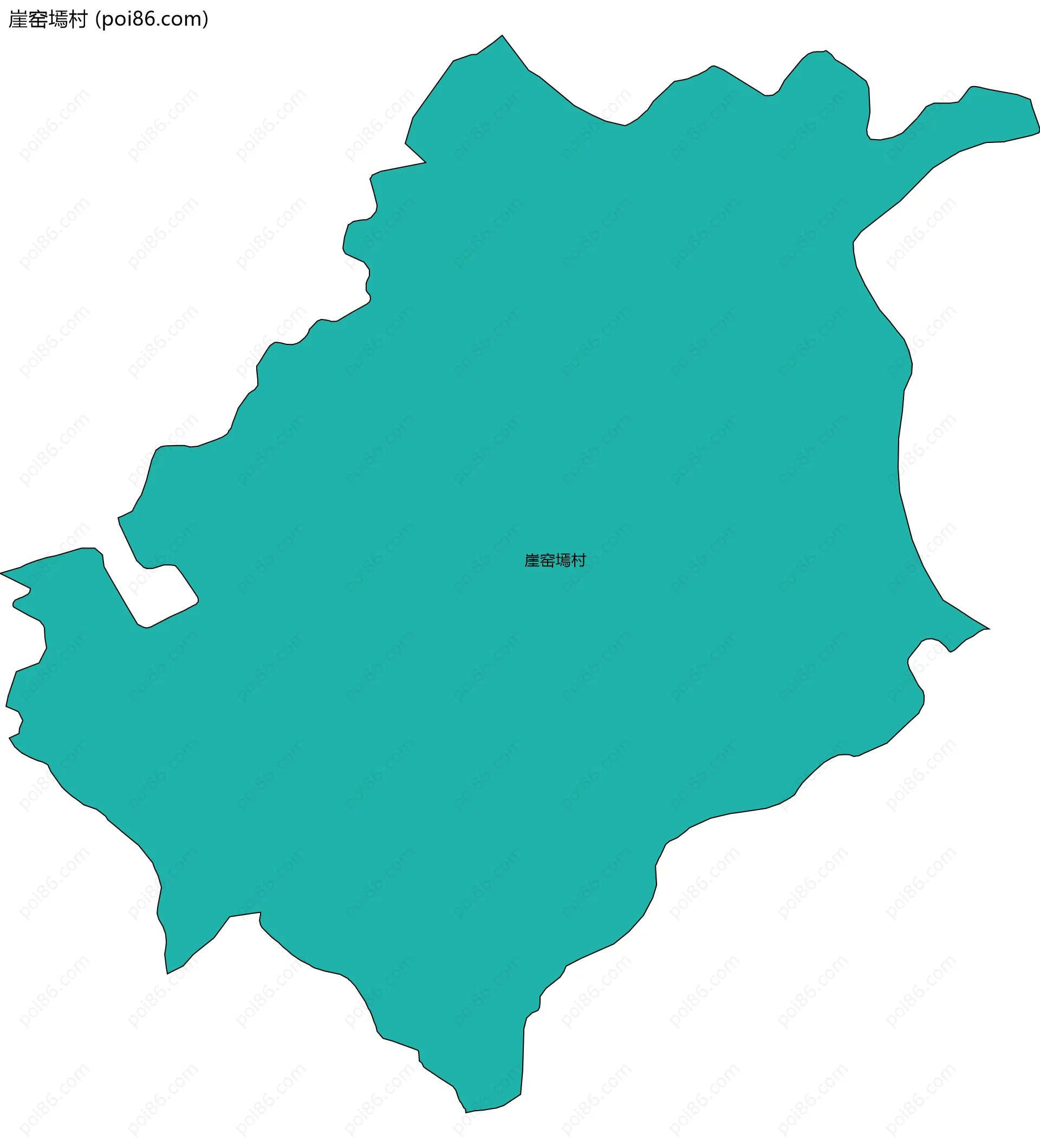 崖窑墕村边界地图