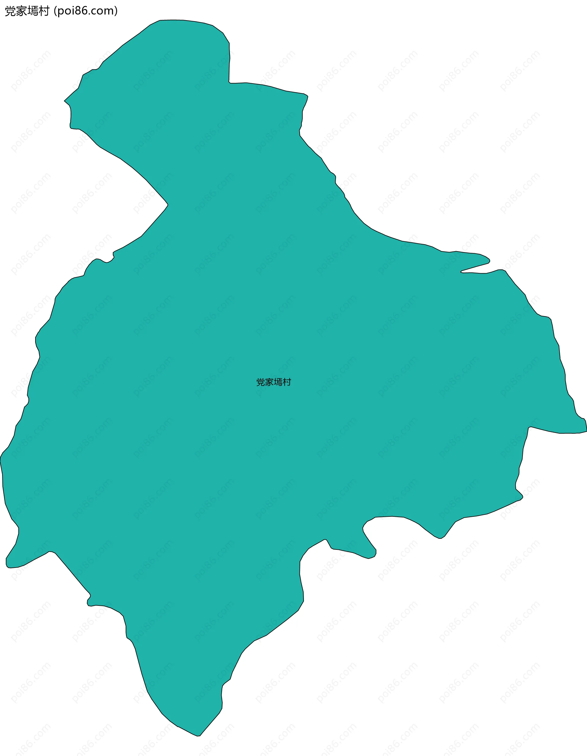 党家墕村边界地图