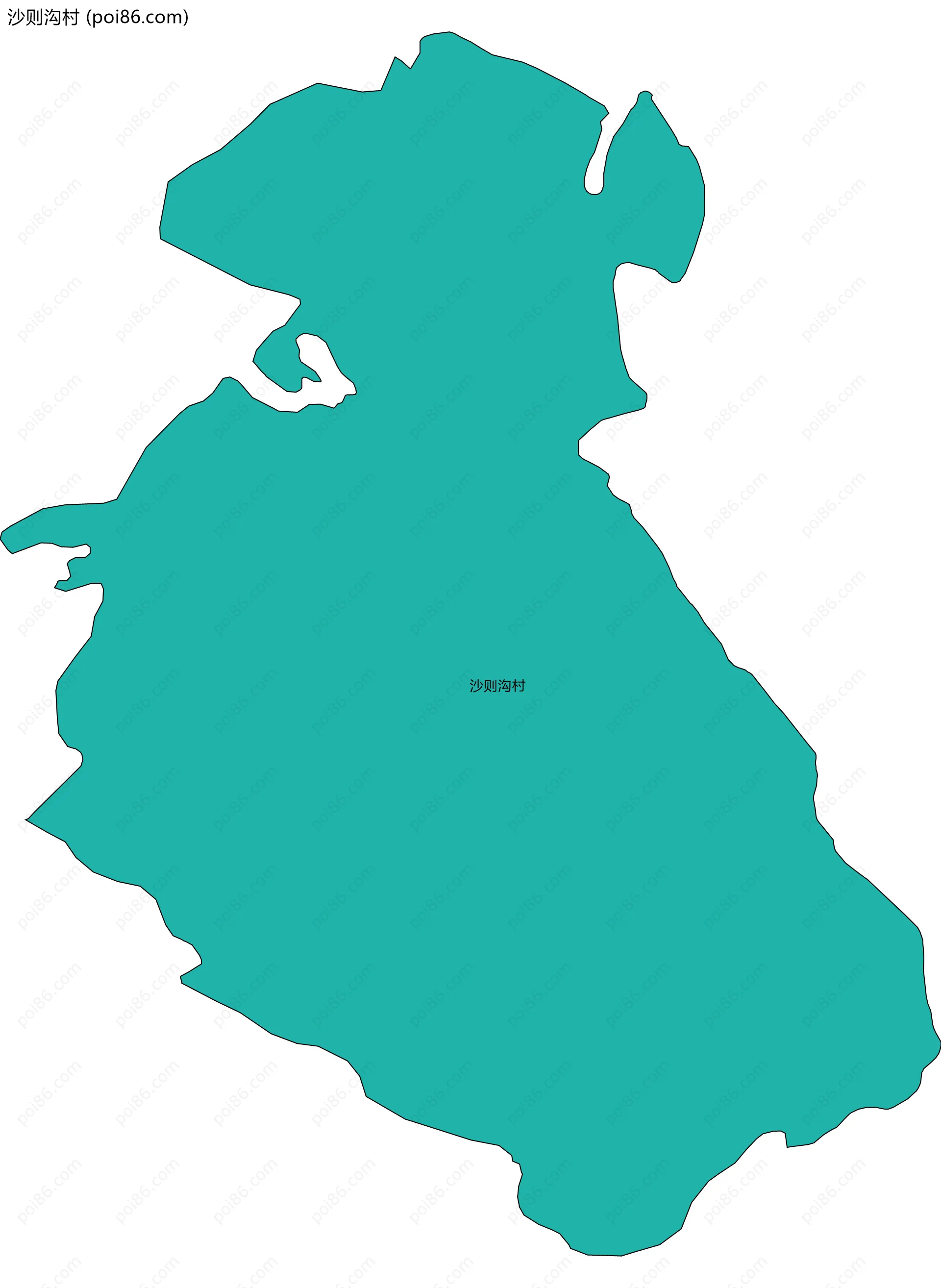 沙则沟村边界地图