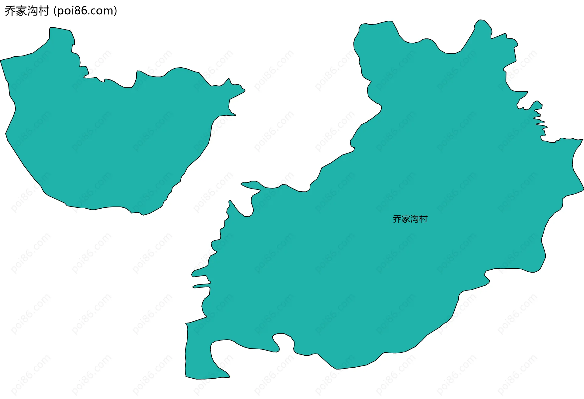 乔家沟村边界地图