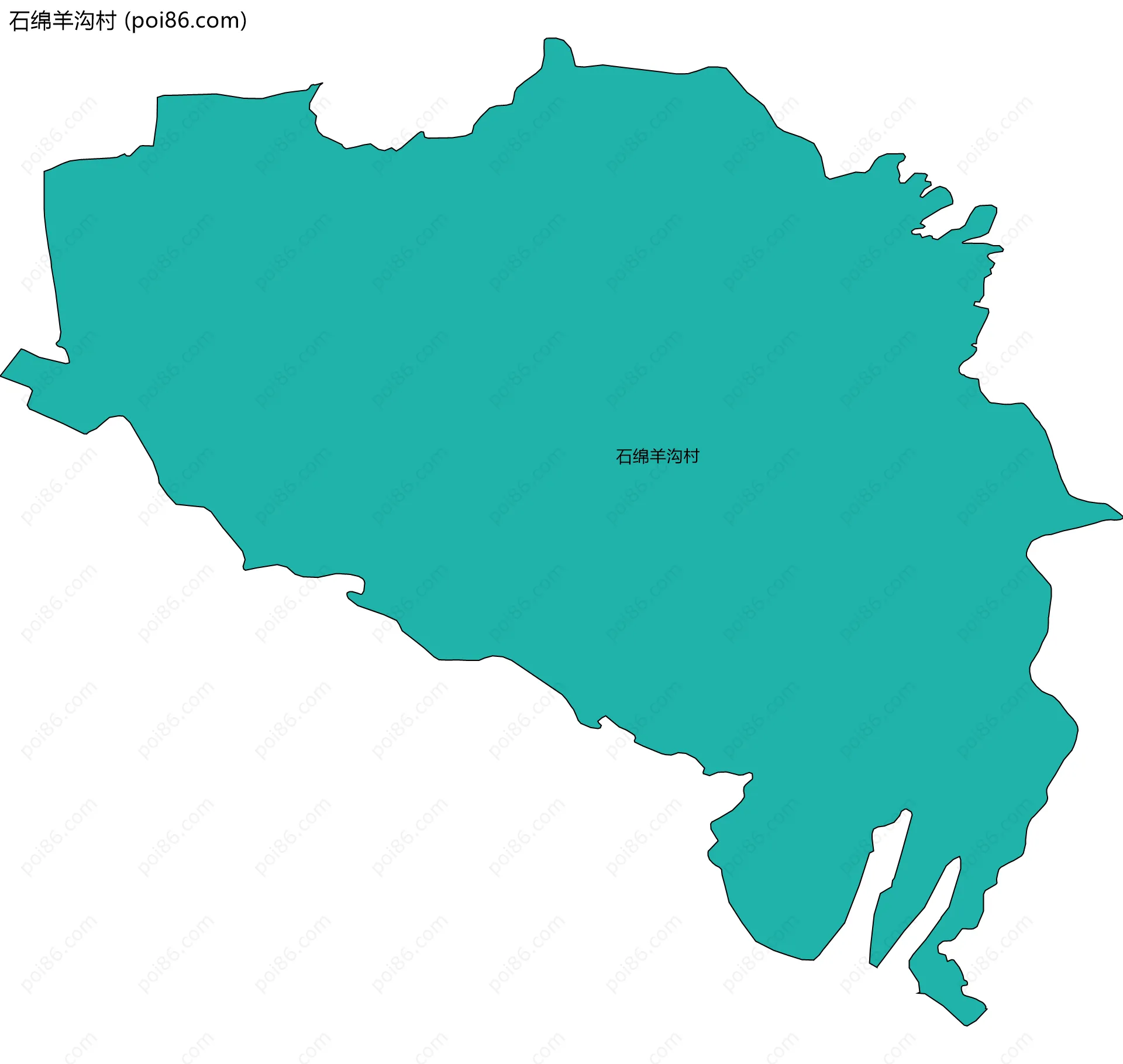 石绵羊沟村边界地图