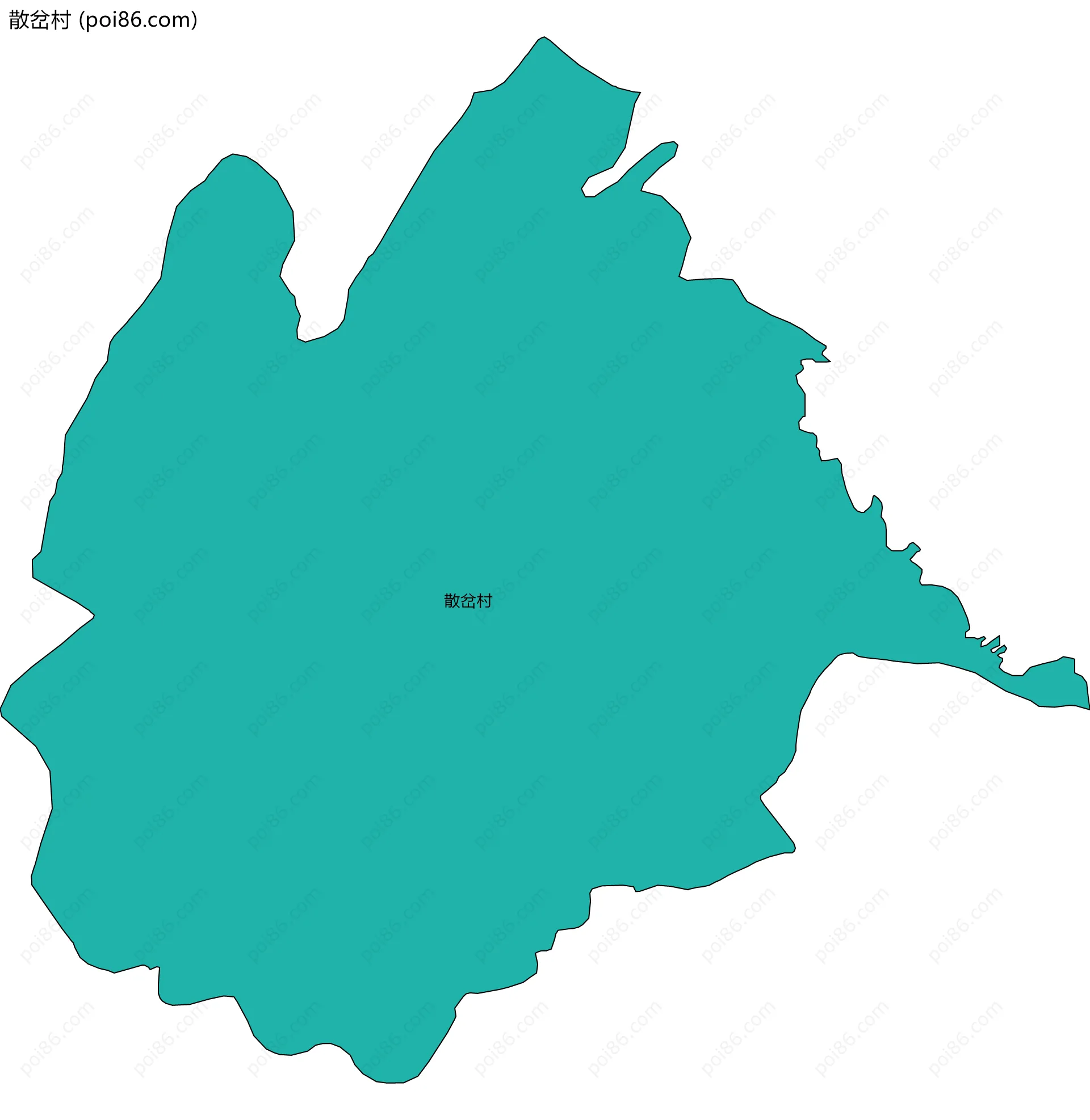 散岔村边界地图