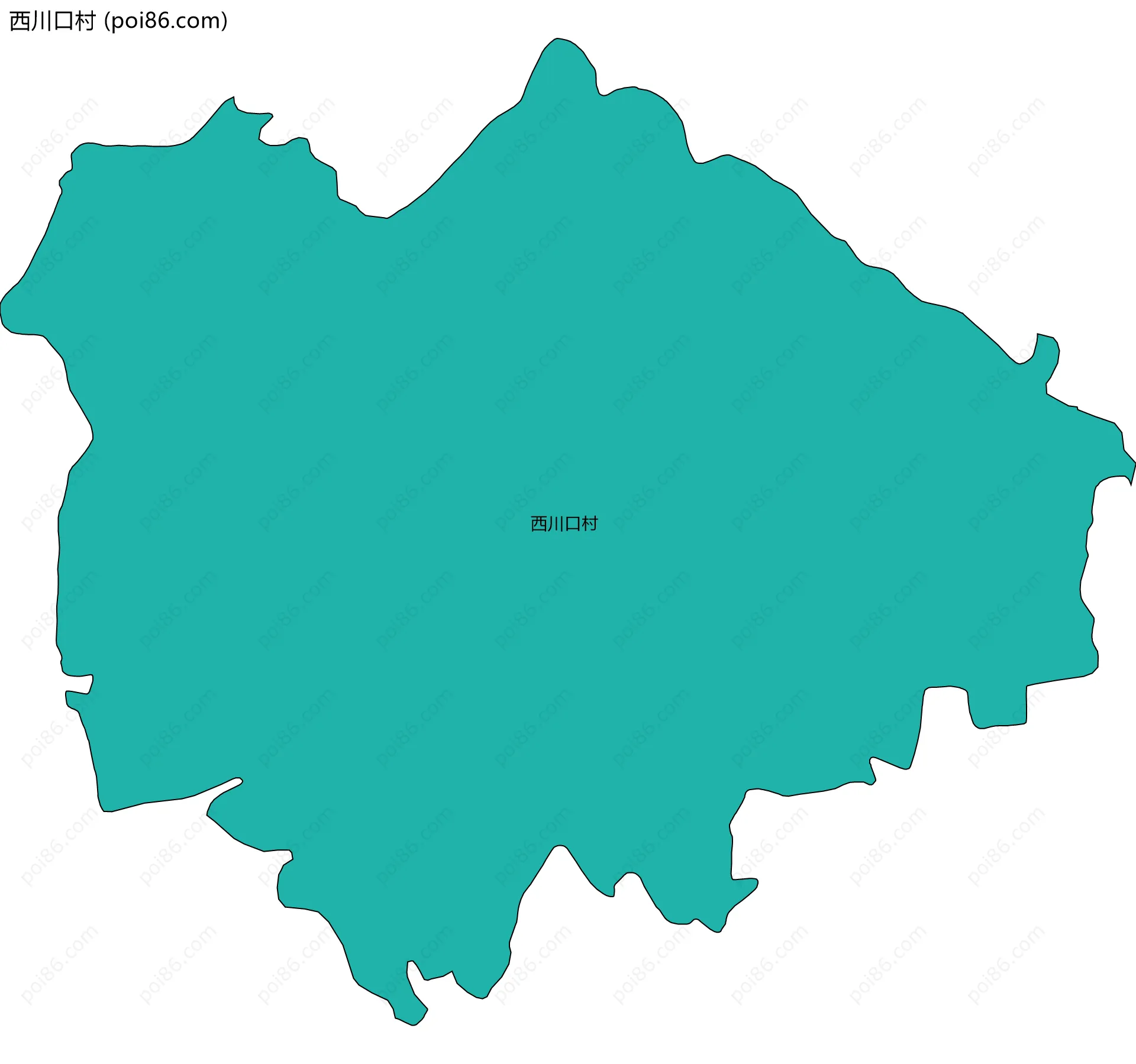西川口村边界地图