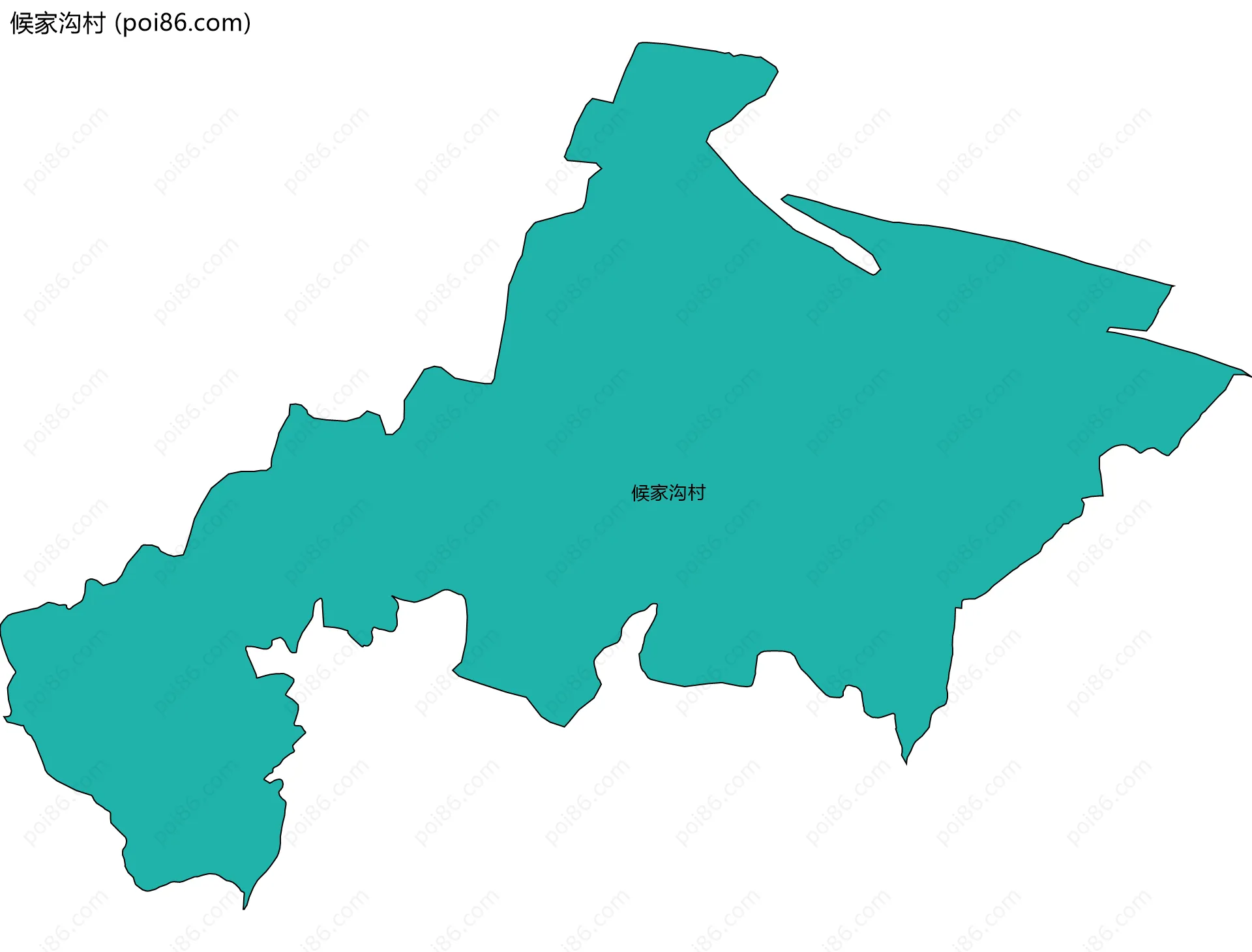 候家沟村边界地图