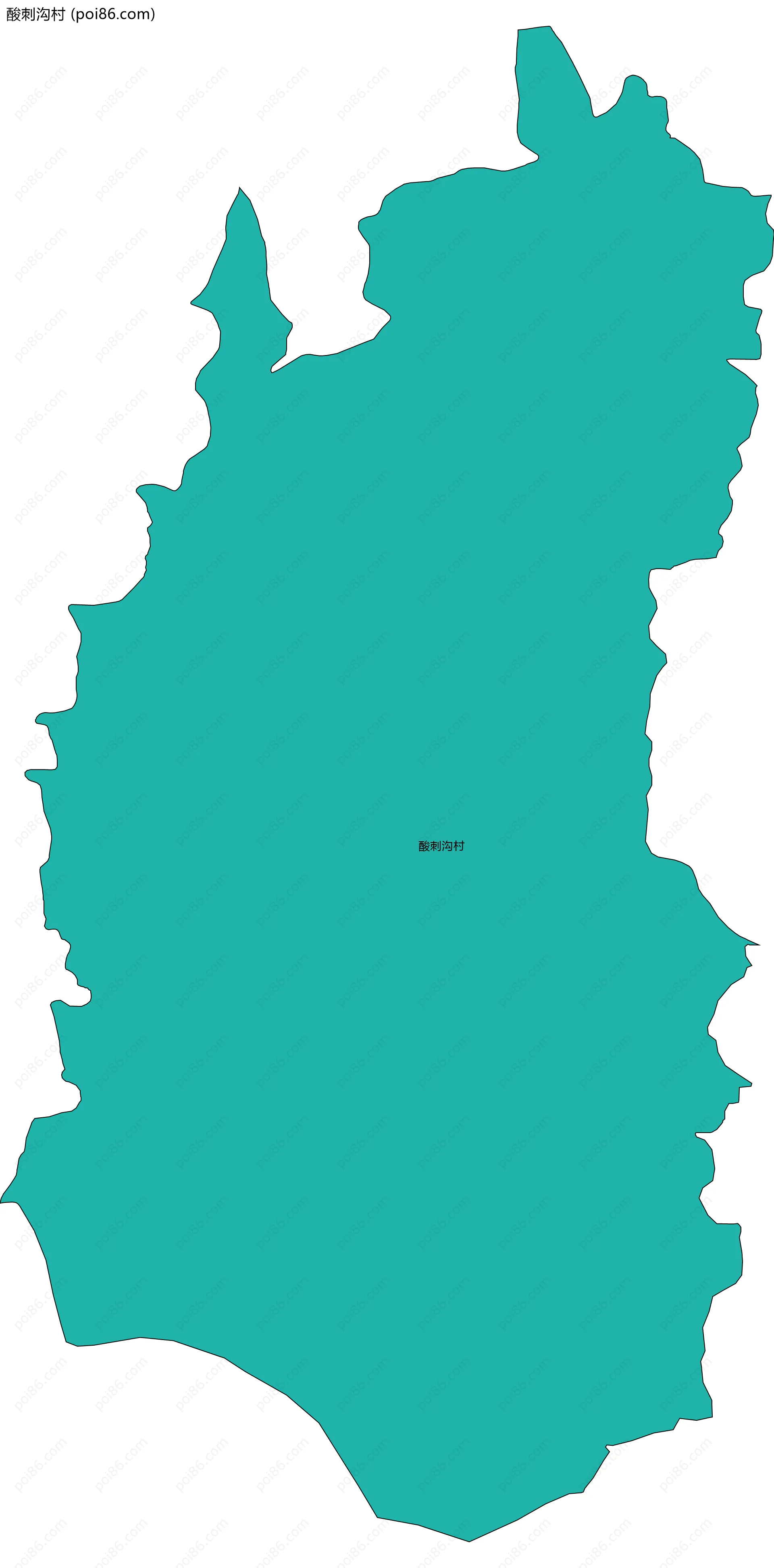 酸刺沟村边界地图