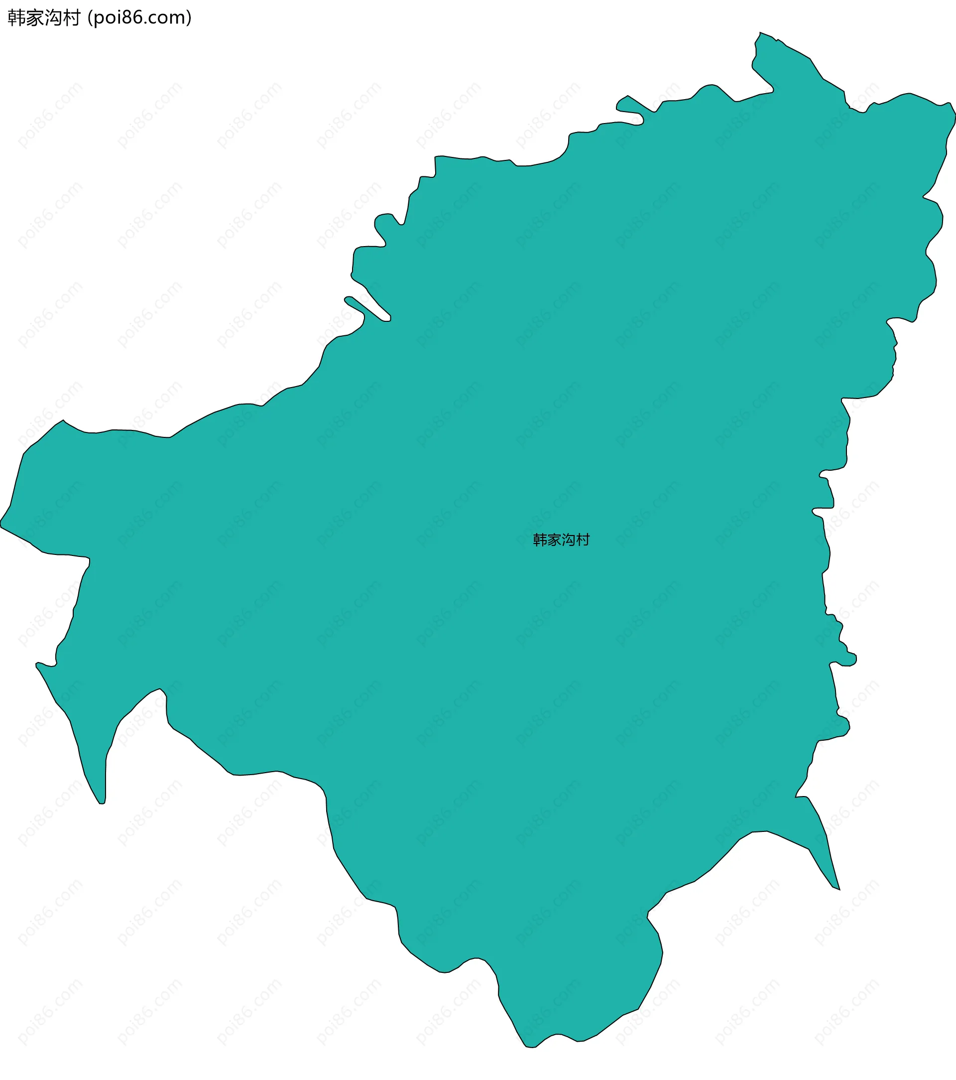 韩家沟村边界地图