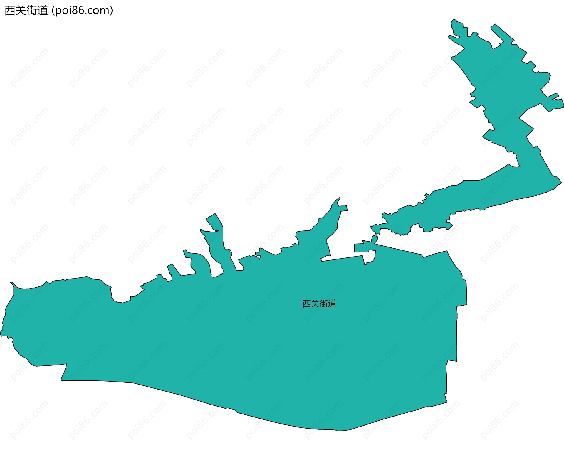 西关街道边界地图