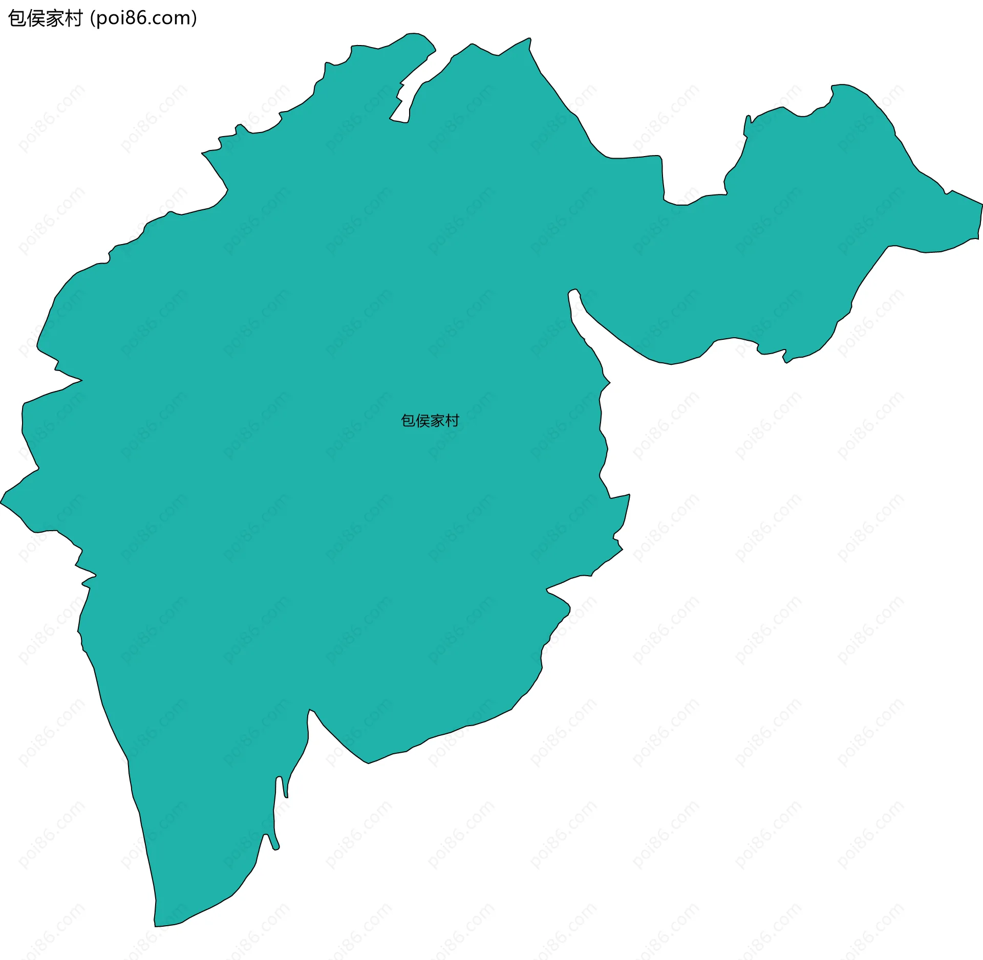 包侯家村边界地图