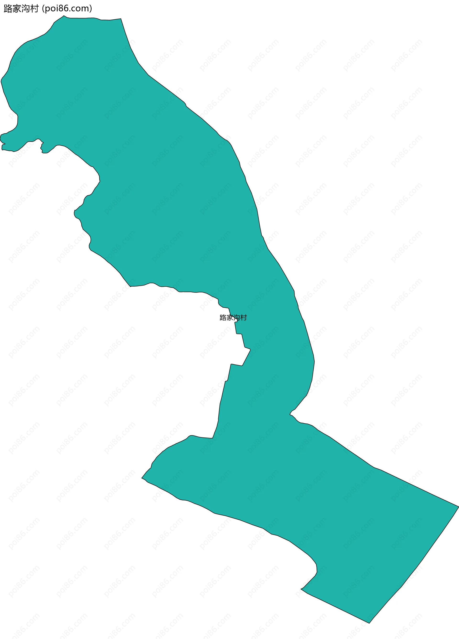 路家沟村边界地图