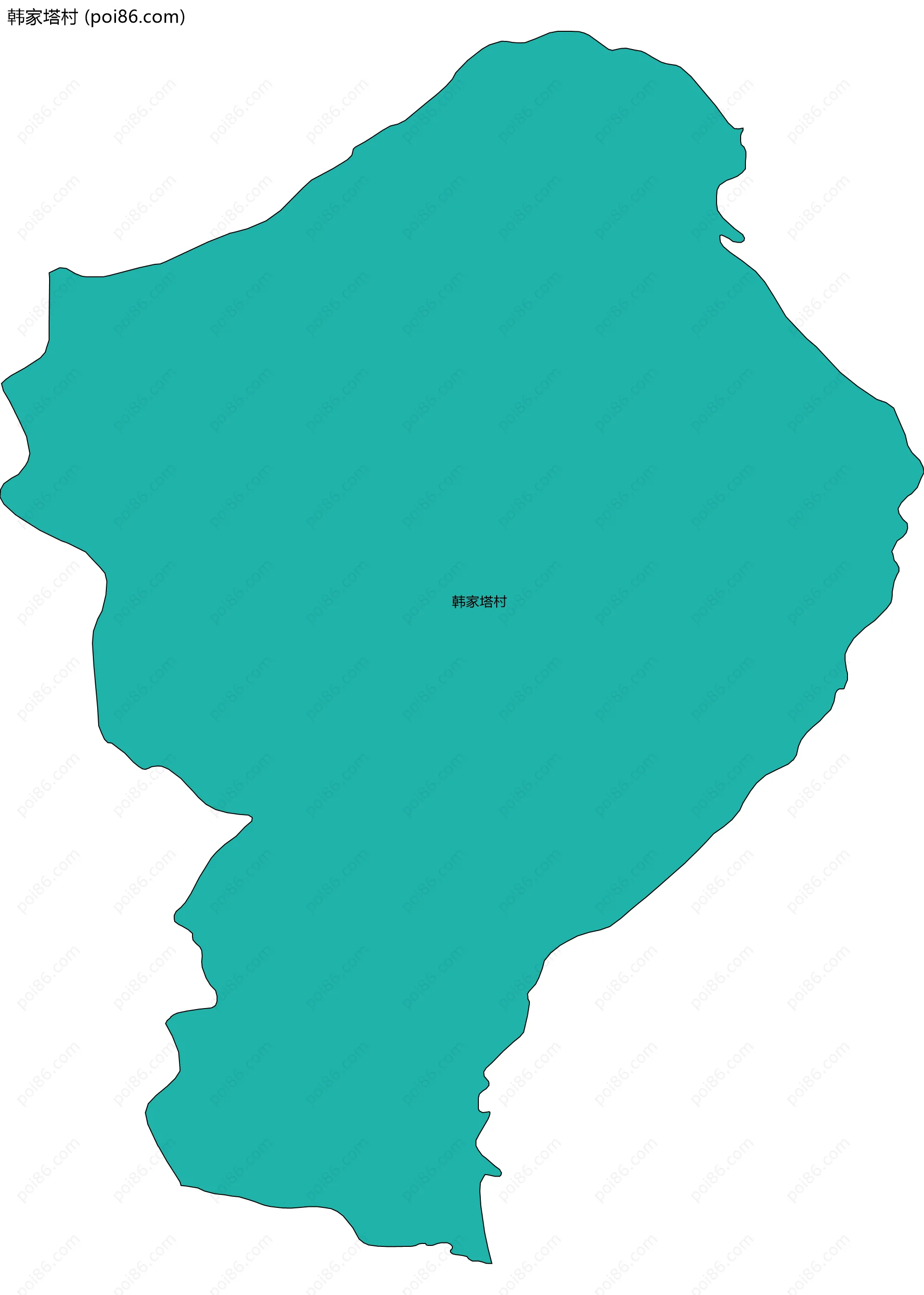 韩家塔村边界地图