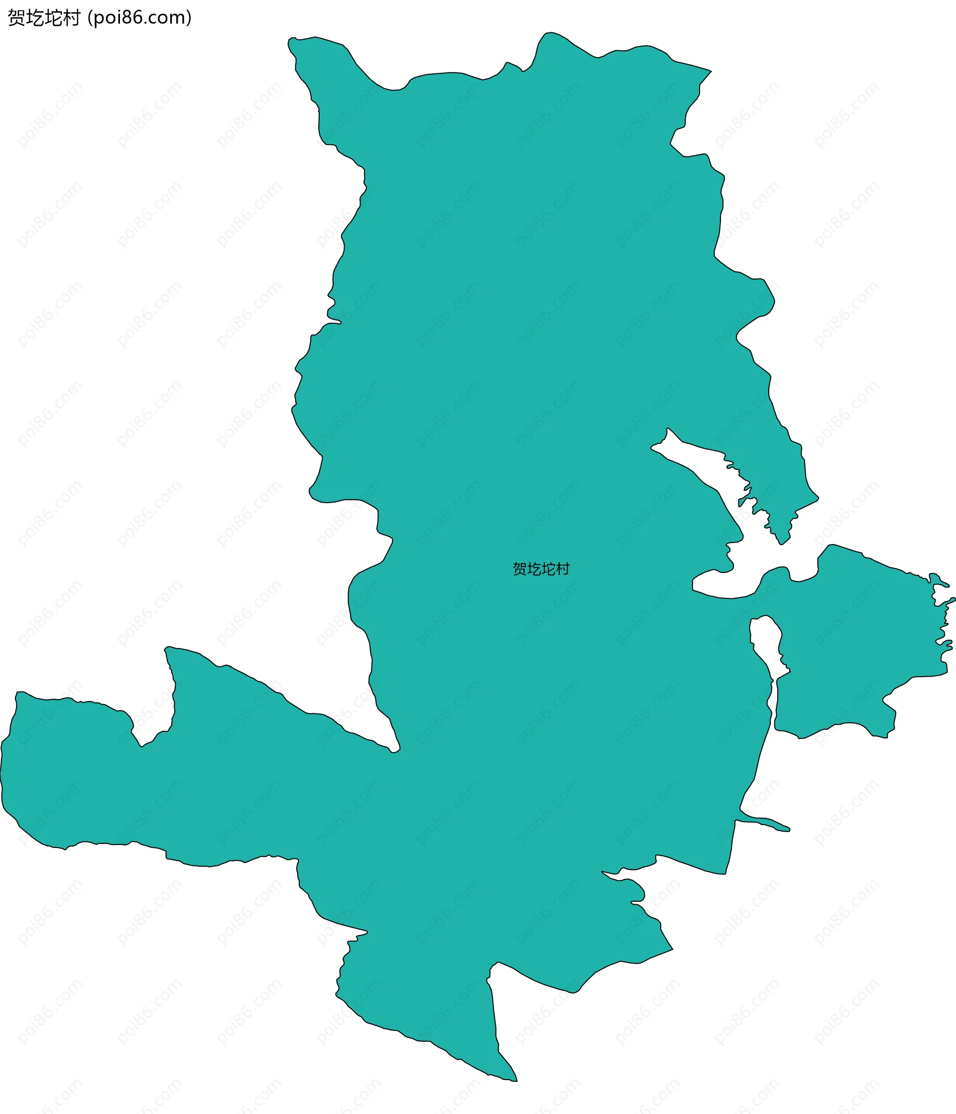 贺圪坨村边界地图