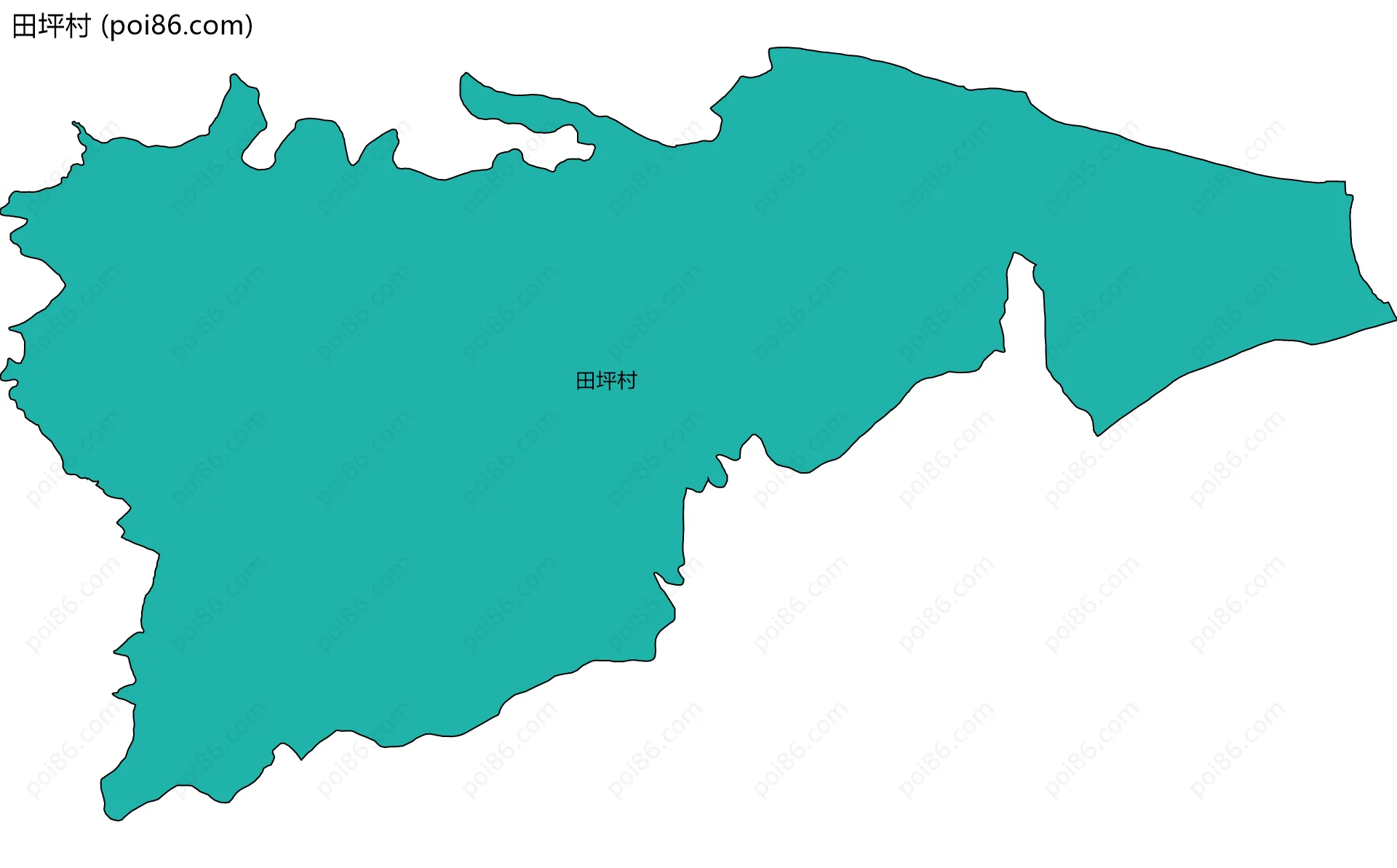 田坪村边界地图