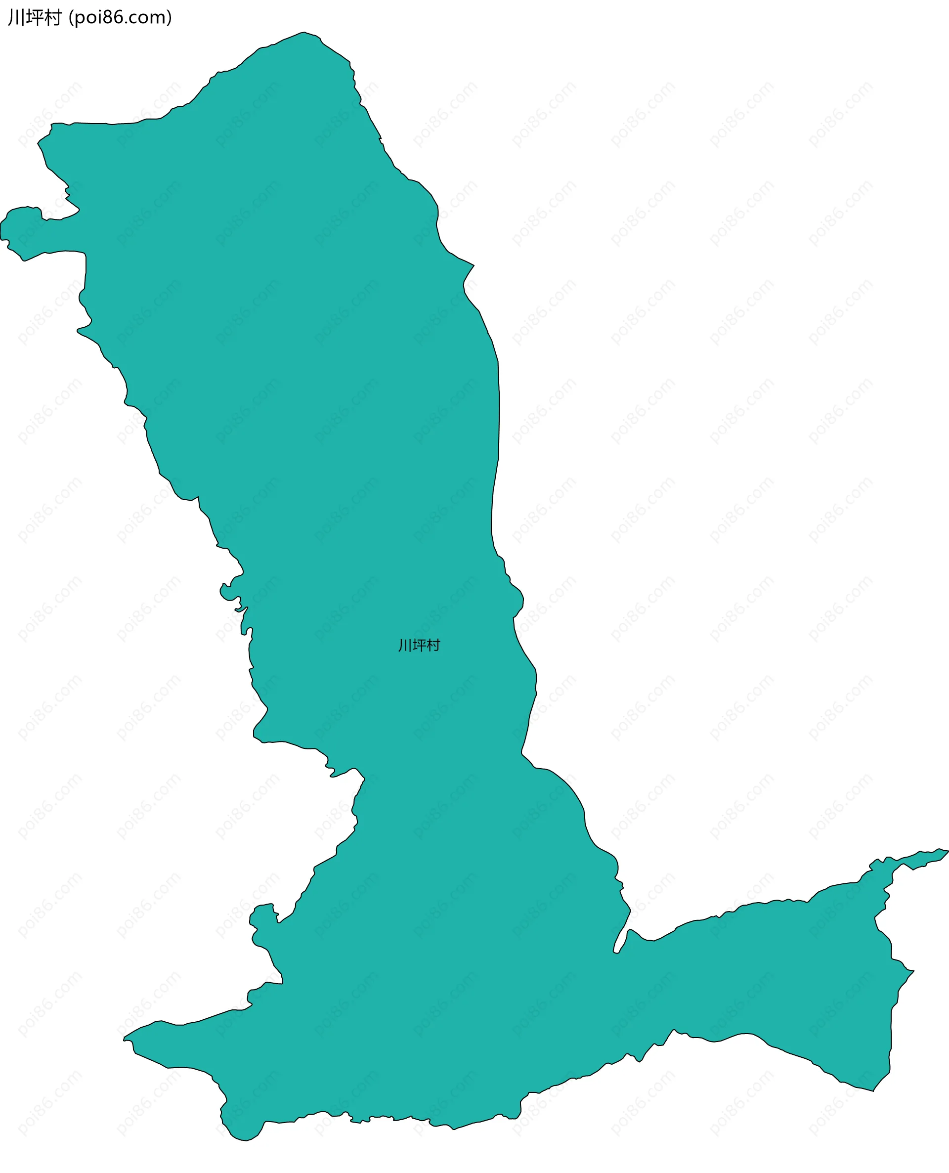 川坪村边界地图