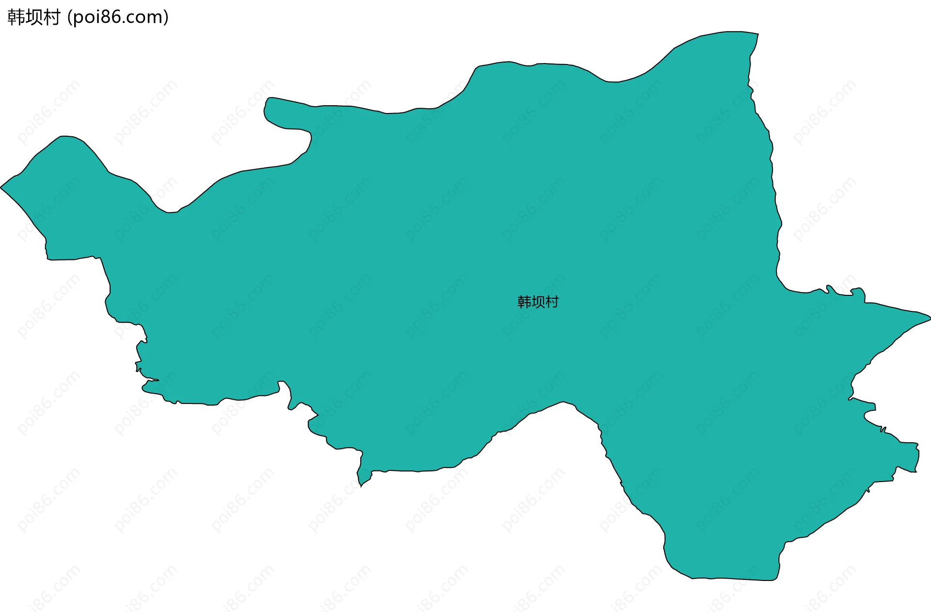 韩坝村边界地图