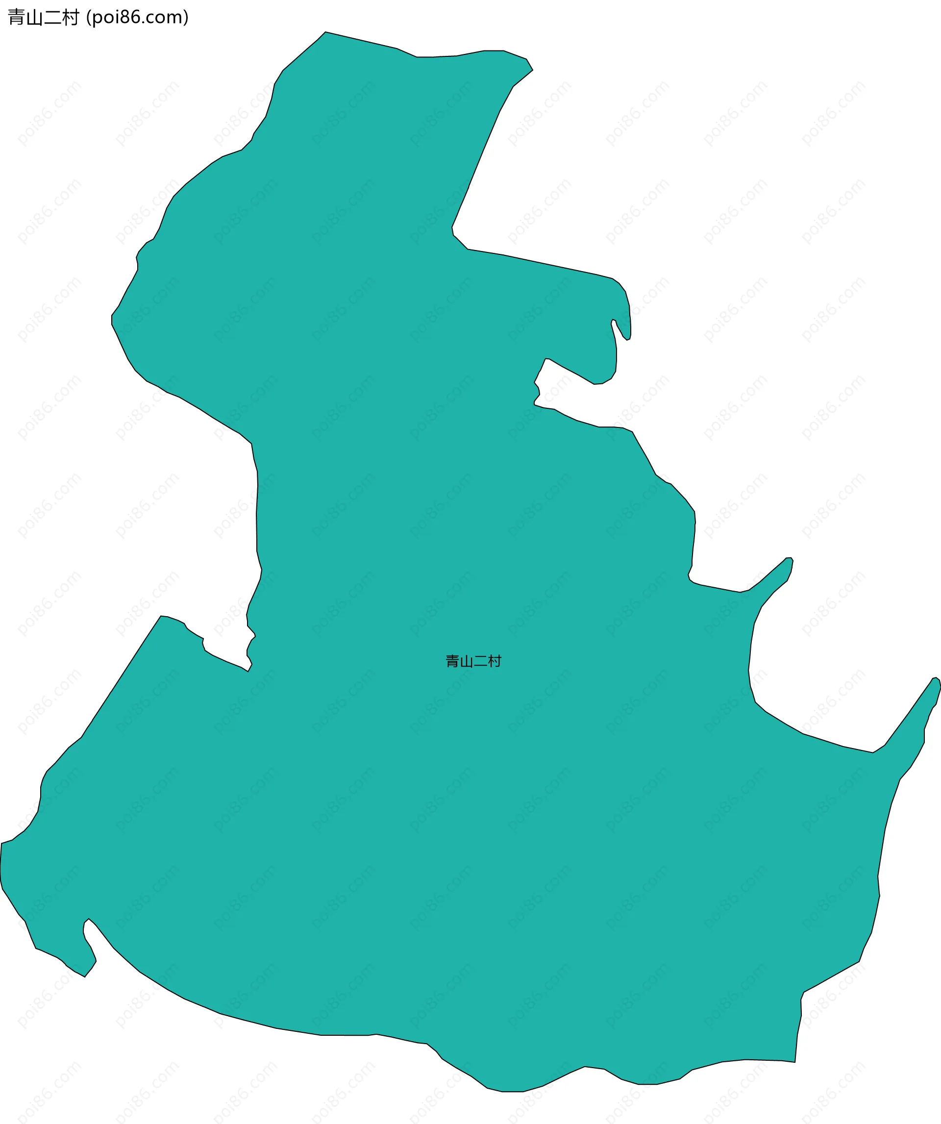 青山二村边界地图