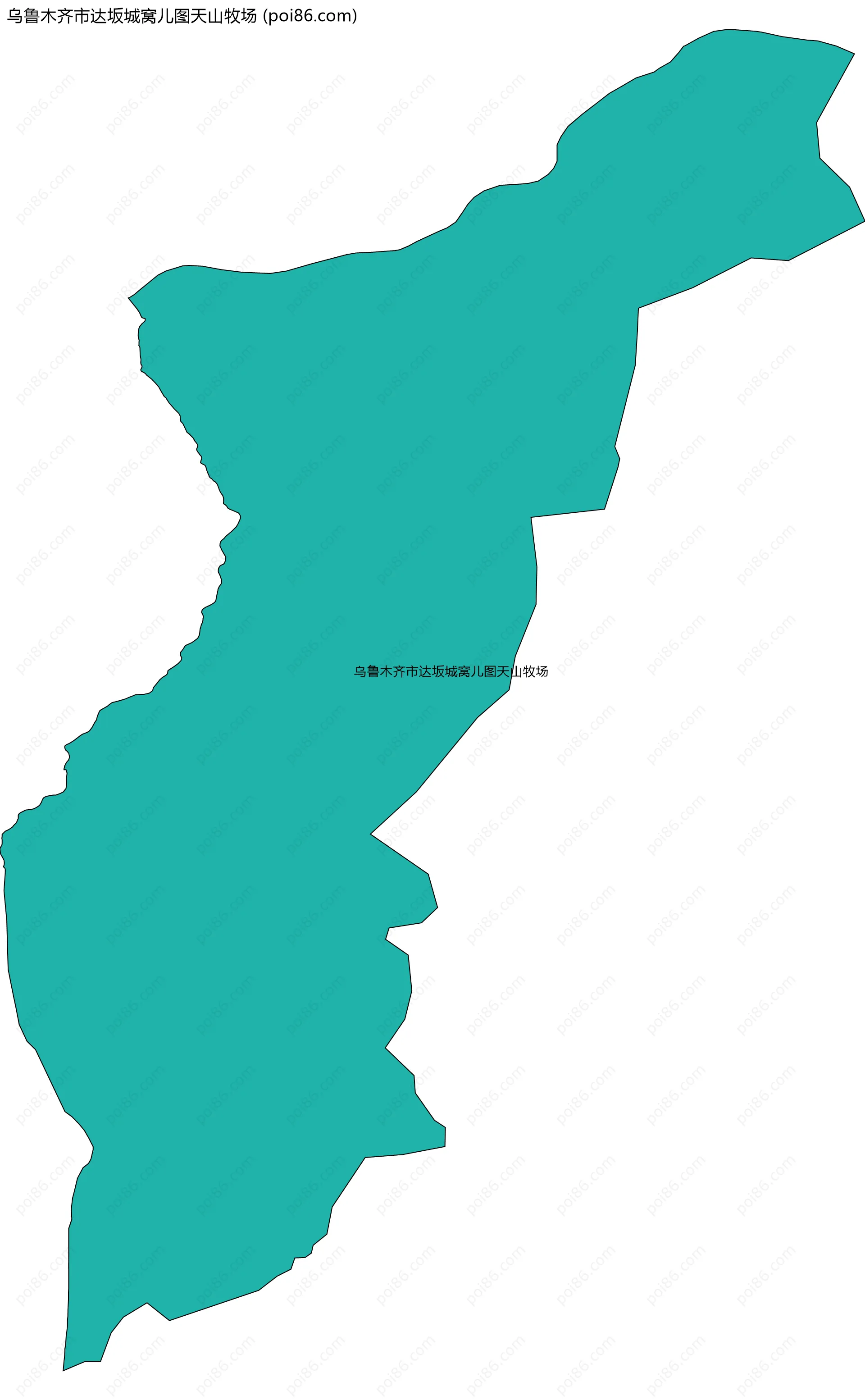 乌鲁木齐市达坂城窝儿图天山牧场边界地图