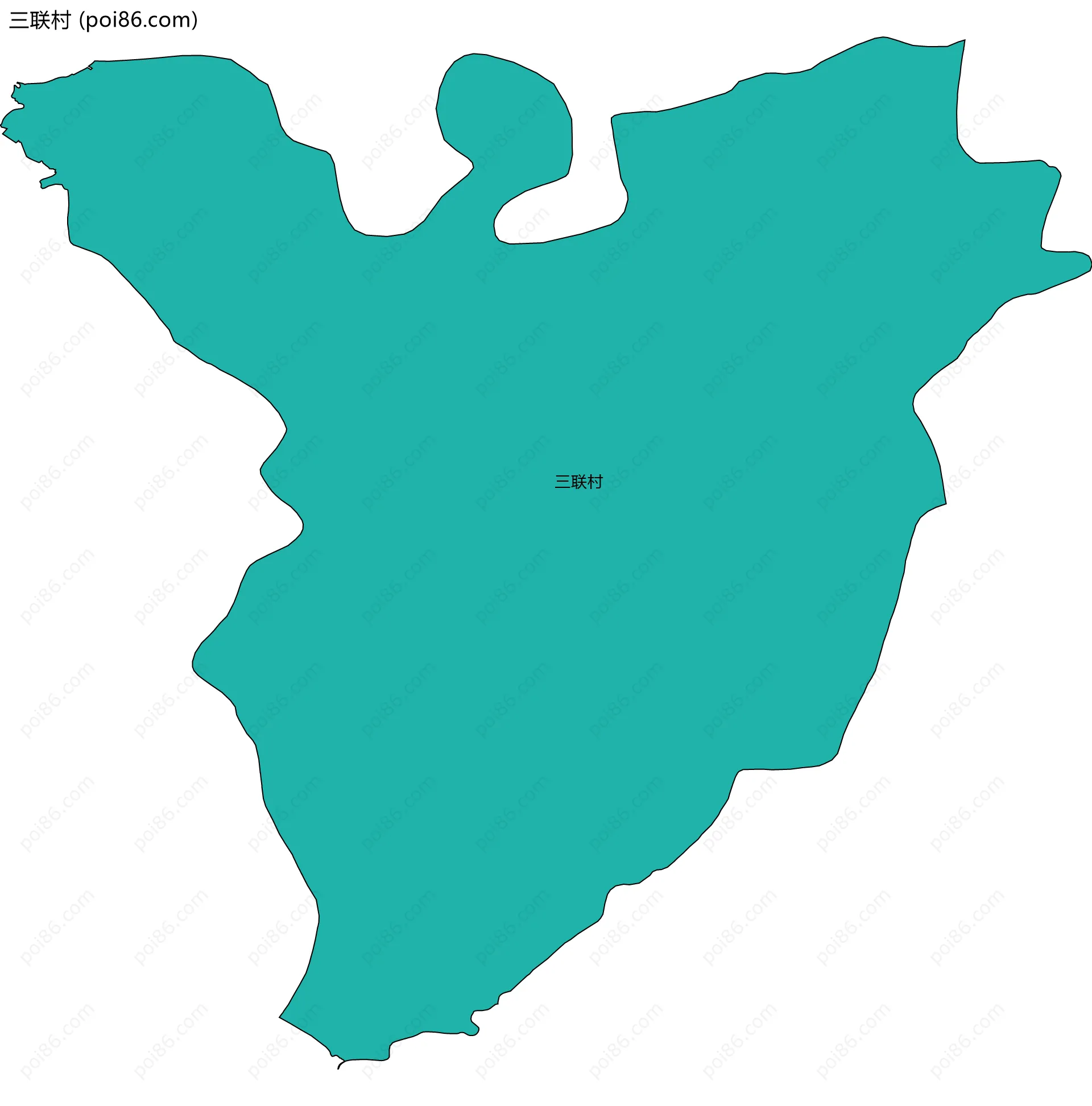 三联村边界地图