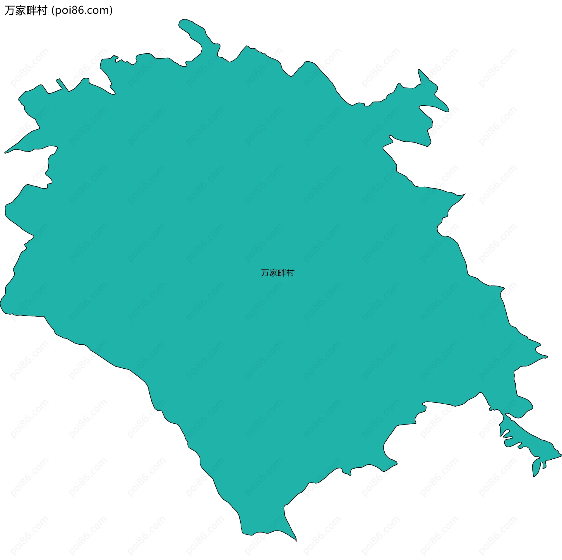 万家畔村边界地图