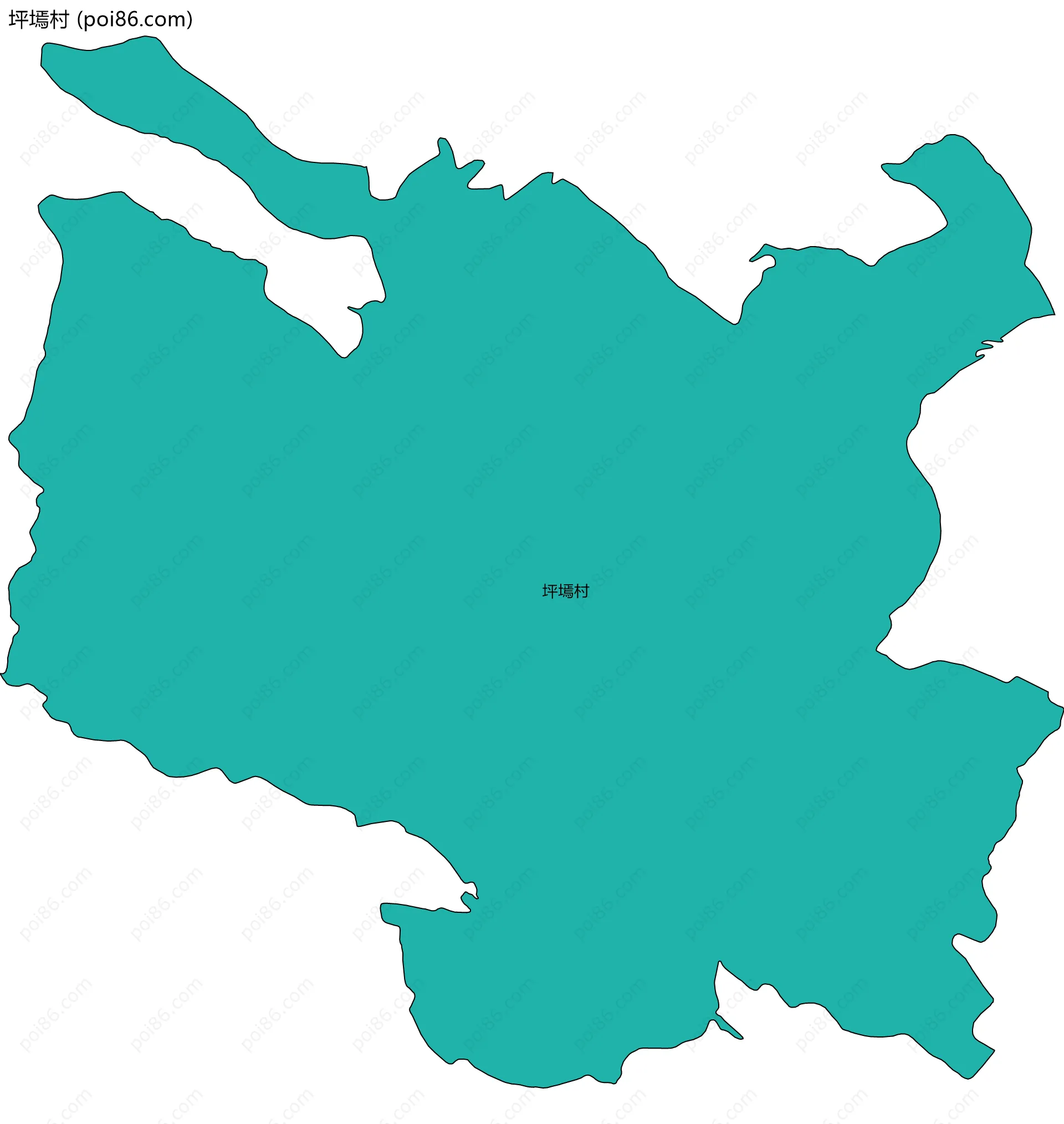 坪墕村边界地图