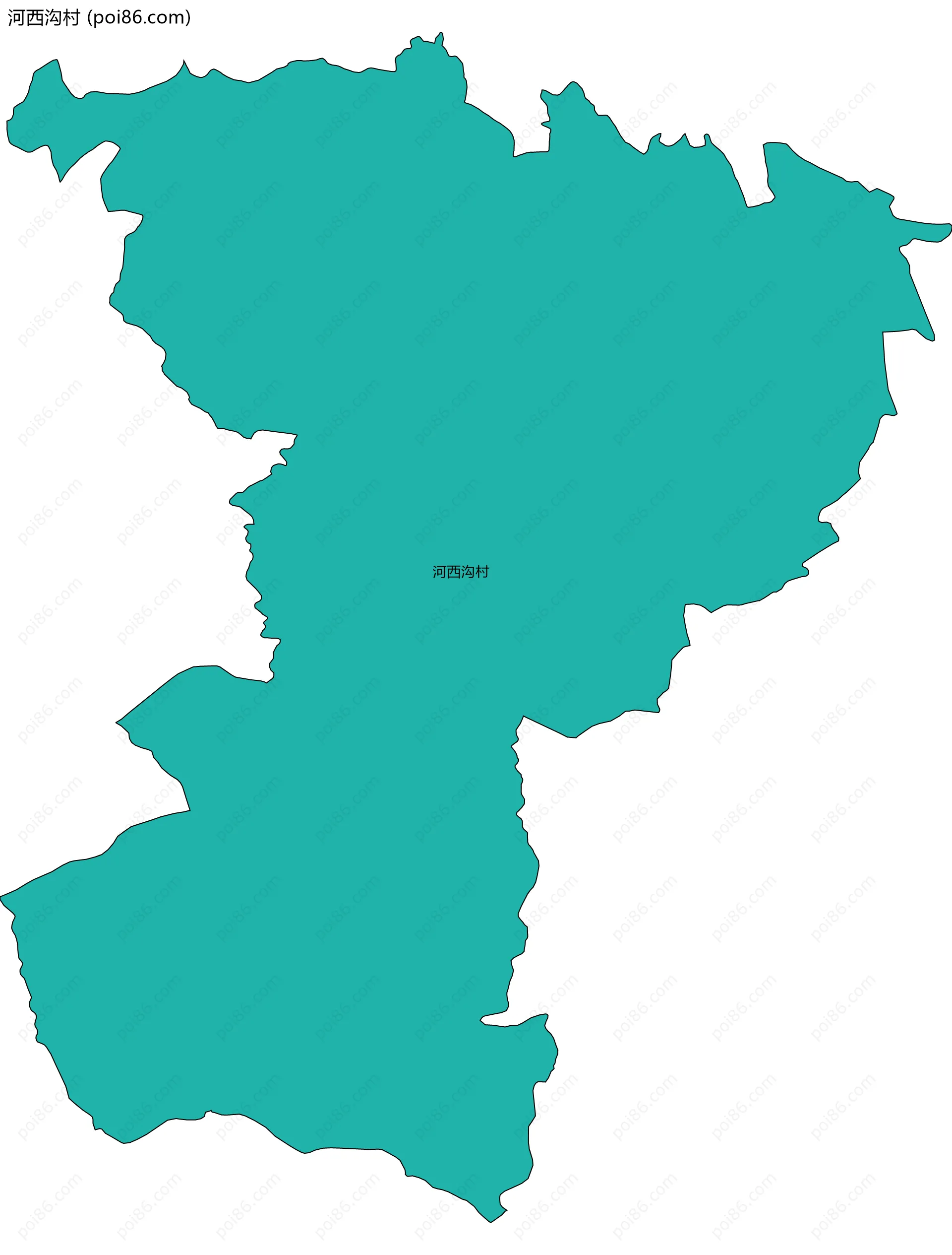 河西沟村边界地图