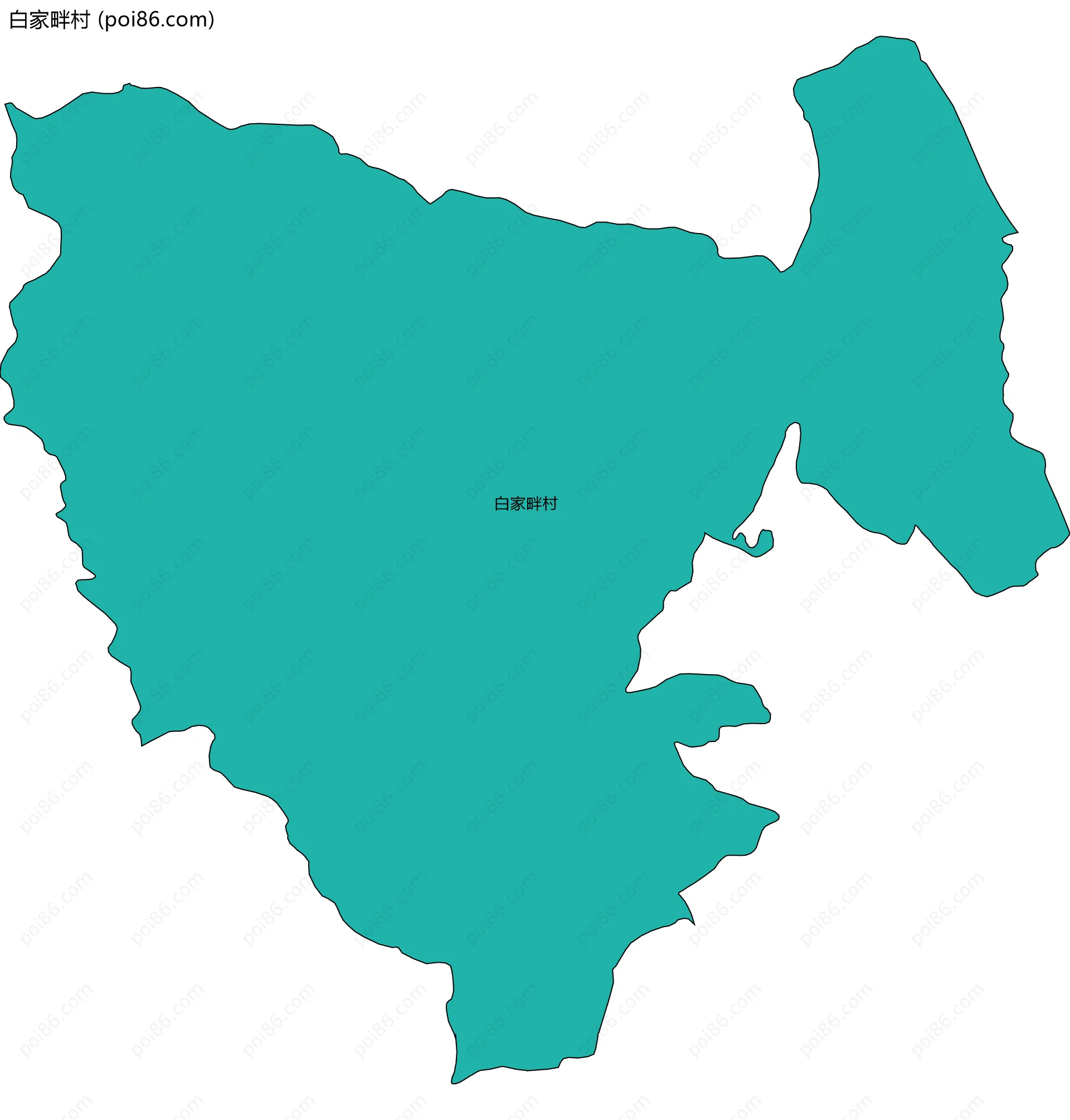 白家畔村边界地图