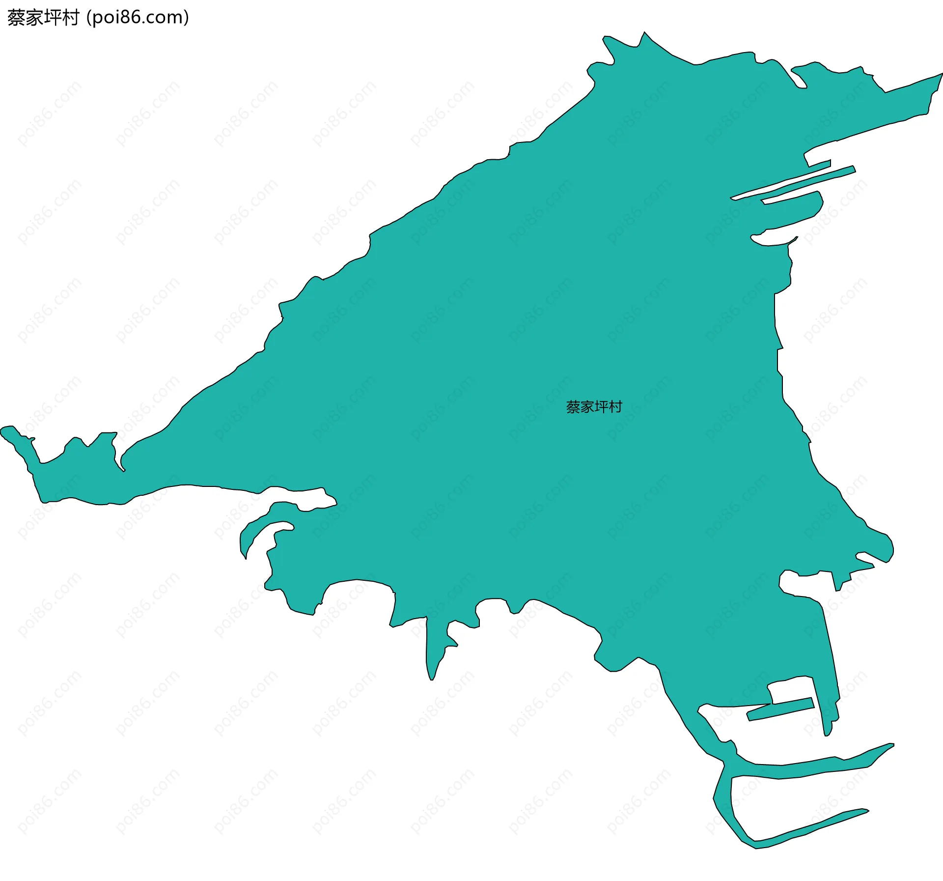 蔡家坪村边界地图